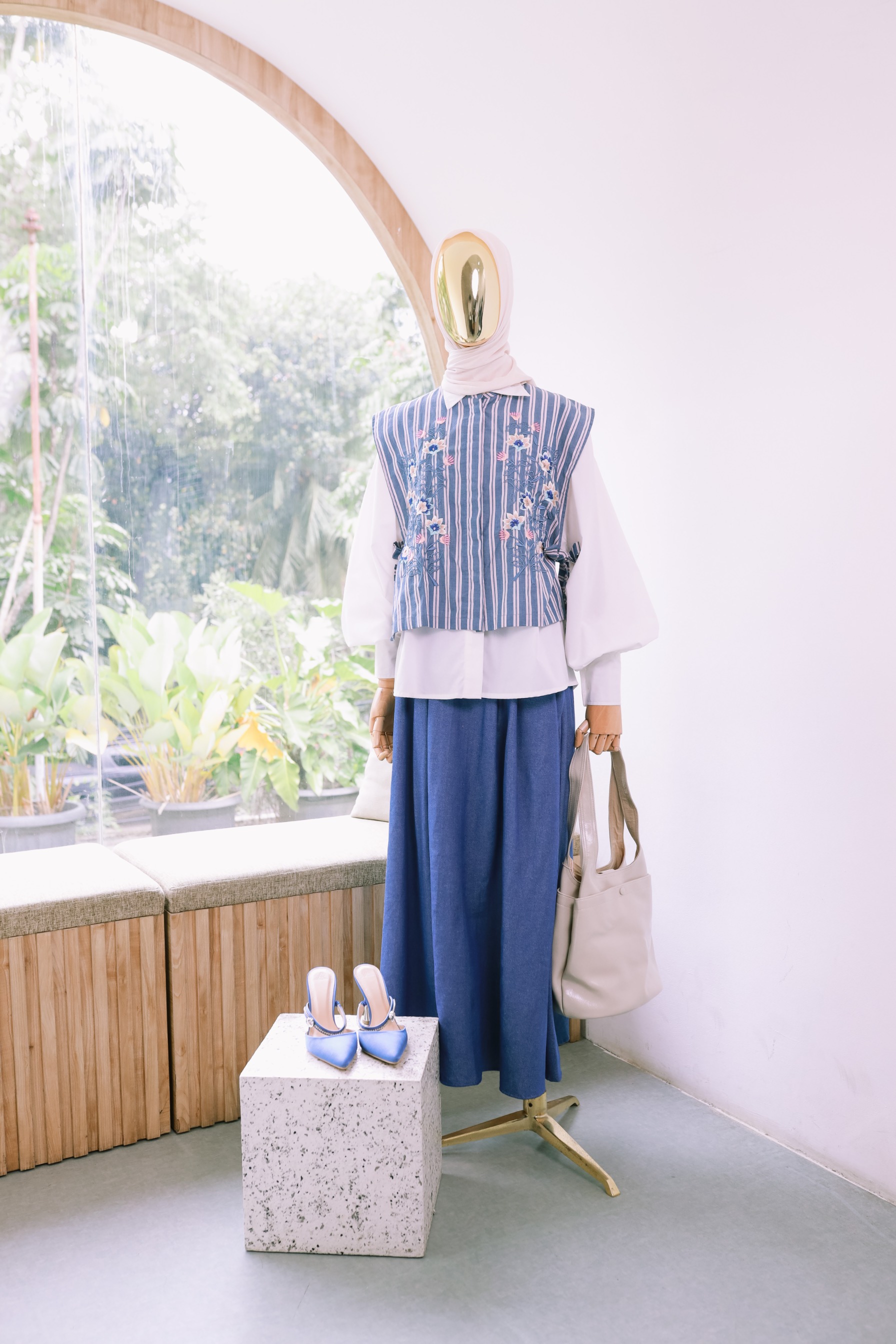 AUDREY COTTON STRIP SET -  GHANIEA