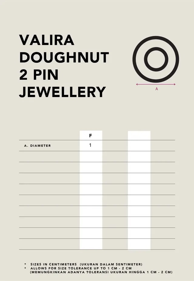 VALIRA DOUGHNUT 2 PIN JEWELLERY - KAMI