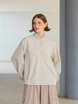 VELA HALF BUTTON SWEATER - KAMI