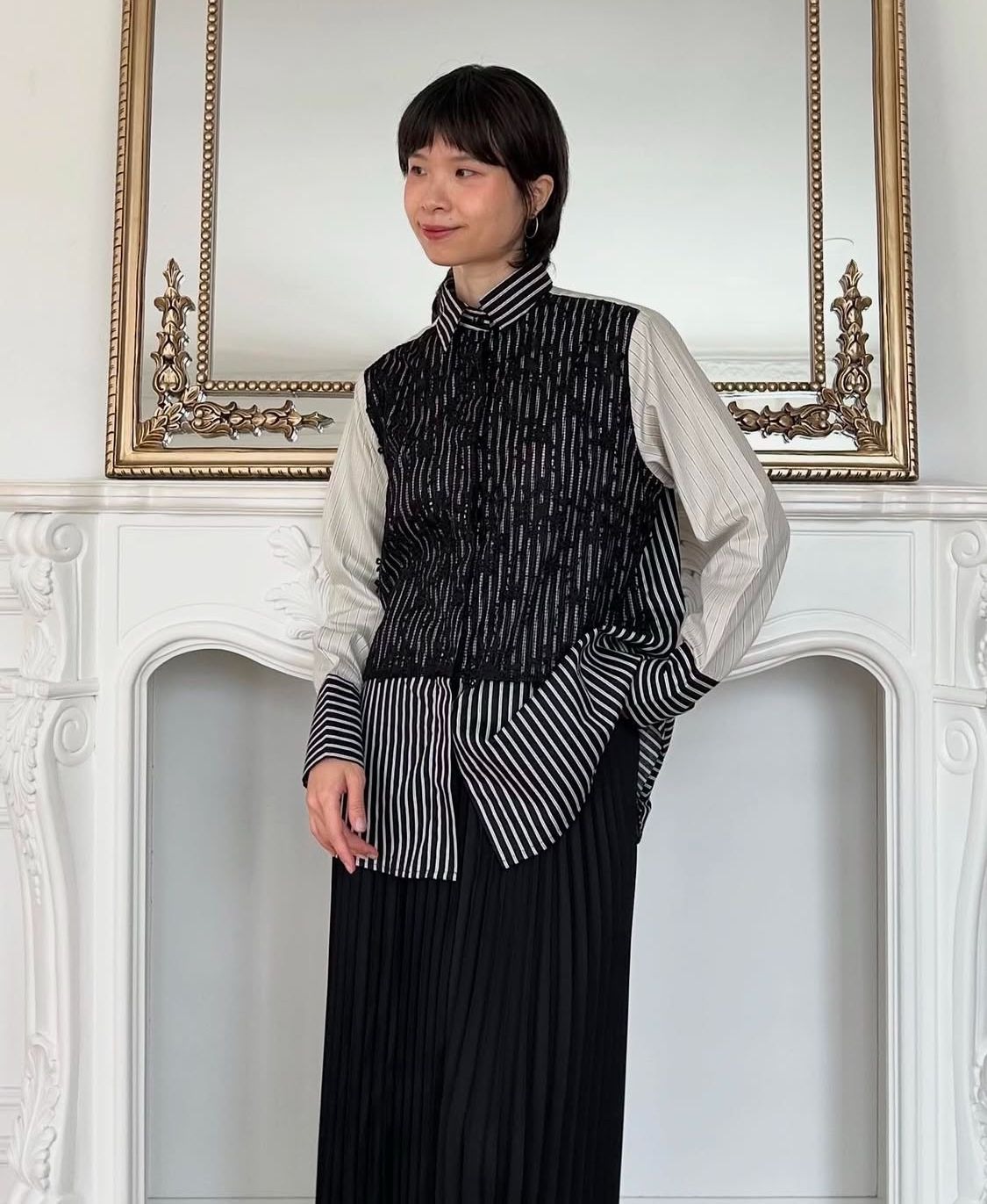 SANA PRADA STRIP SHIRT - GHANIEA