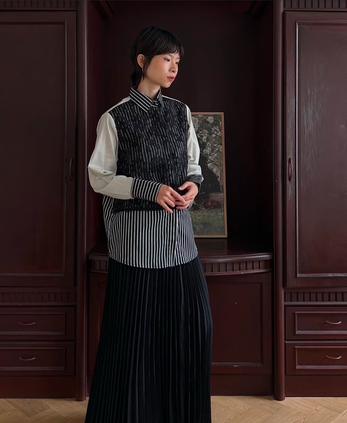 SANA PRADA STRIP SHIRT - GHANIEA