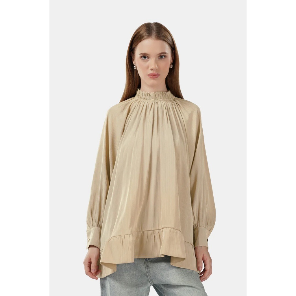 JOELLE RUFFLED BLOUSE - BENANG JARUM