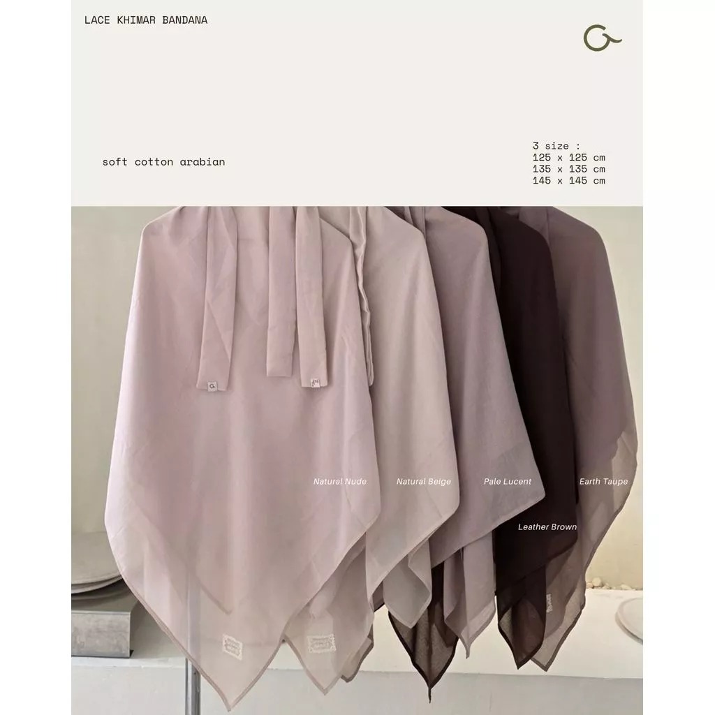 PLAIN LACE COTTON KHIMAR BANDANA - GHANIEA