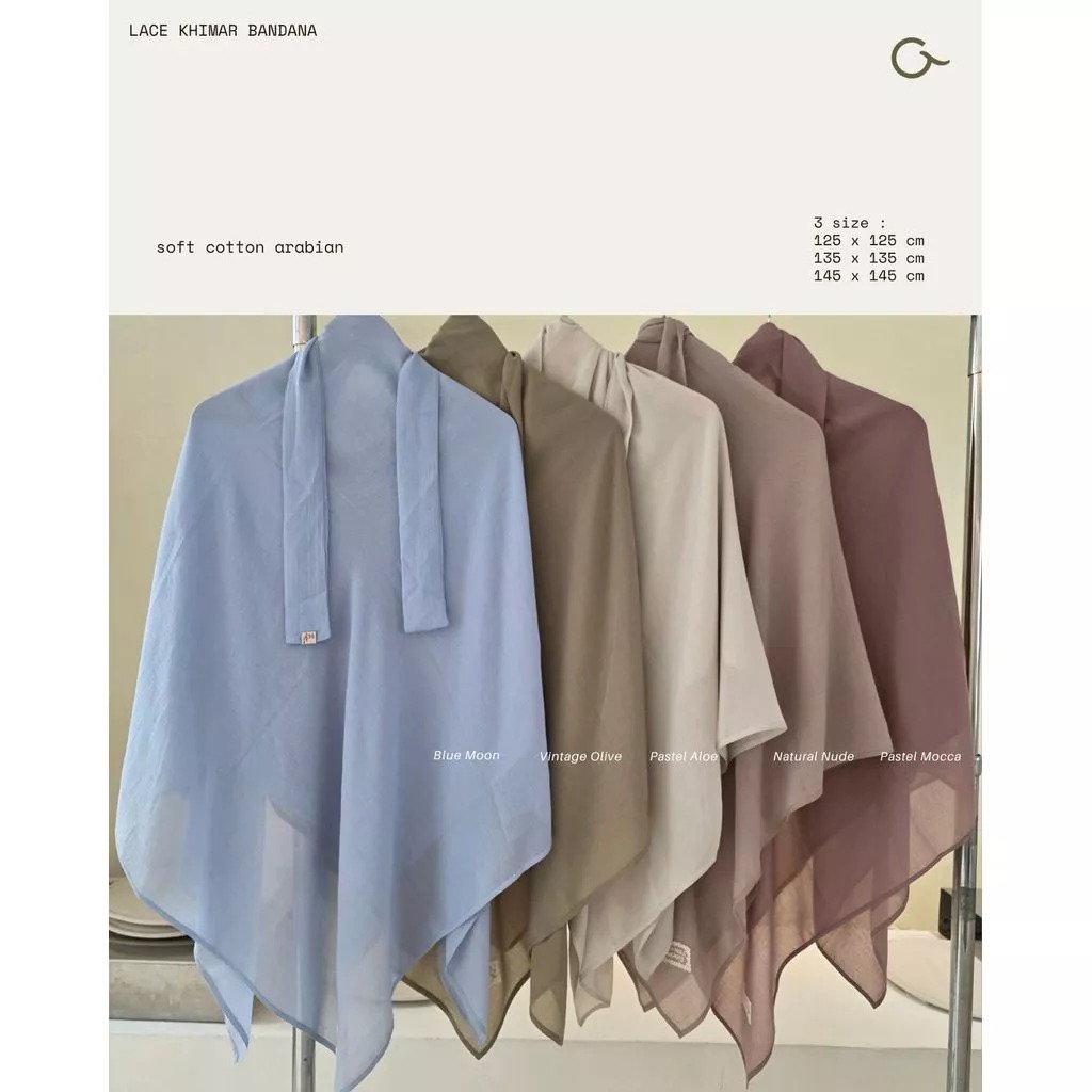 PLAIN LACE COTTON KHIMAR BANDANA - GHANIEA