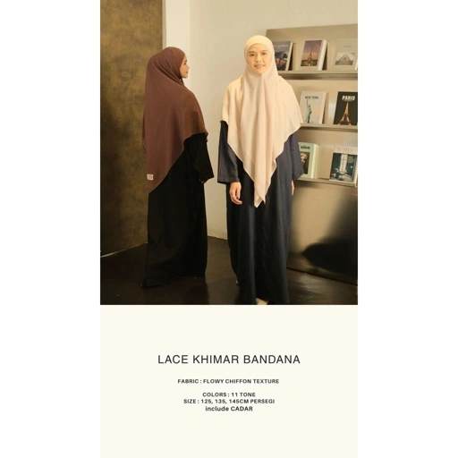 PLAIN LACE CHIFFON KHIMAR BANDANA - GHANIEA