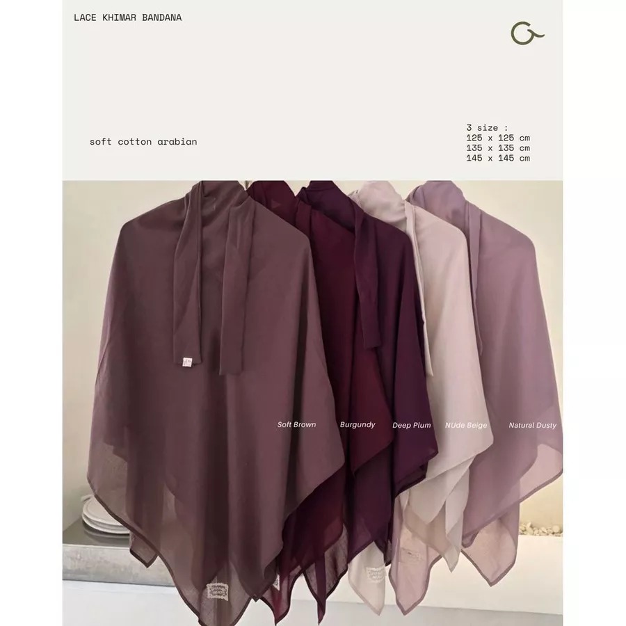 PLAIN LACE COTTON KHIMAR BANDANA - GHANIEA