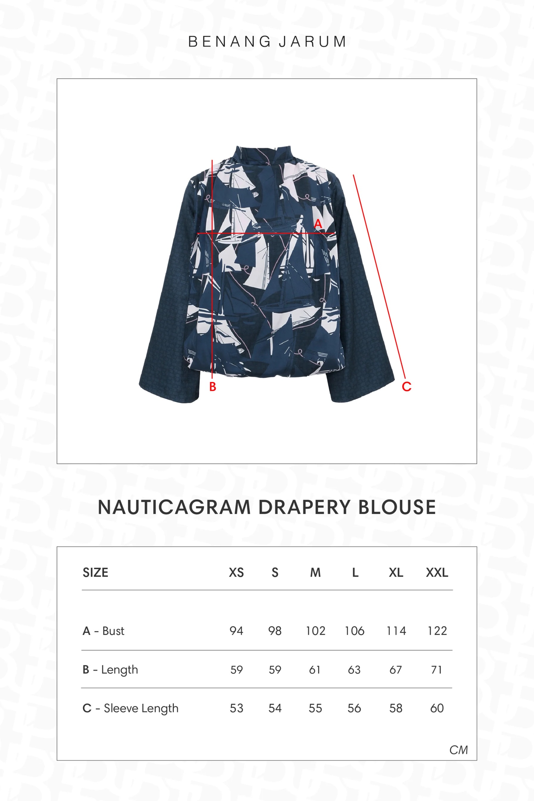 NAUTICAGRAM DRAPERY BLOUSE - BENANG JARUM