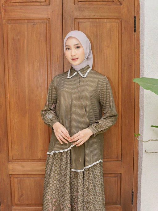 Image of Anggun Oneset Dark Olive (PO Pengiriman 9 Maret)