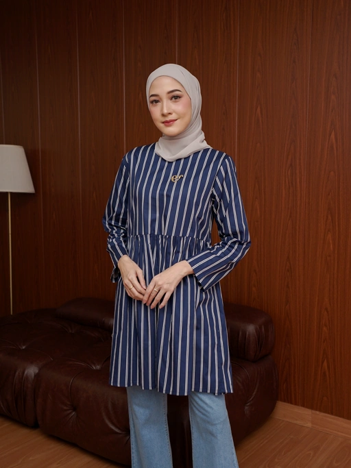 Image of Elea Tunic Navy Peony
