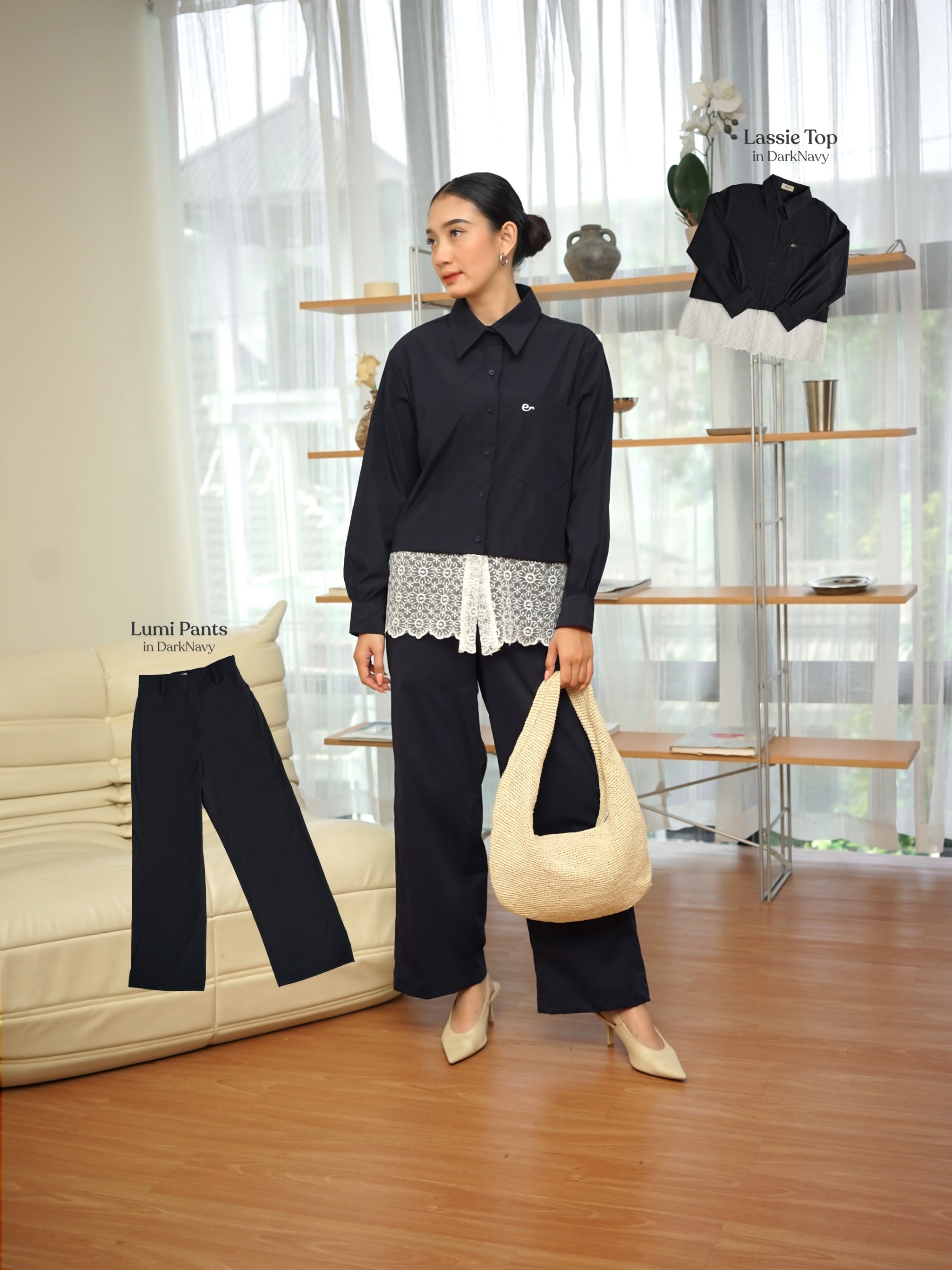 Lumi Pants Dark Navy
