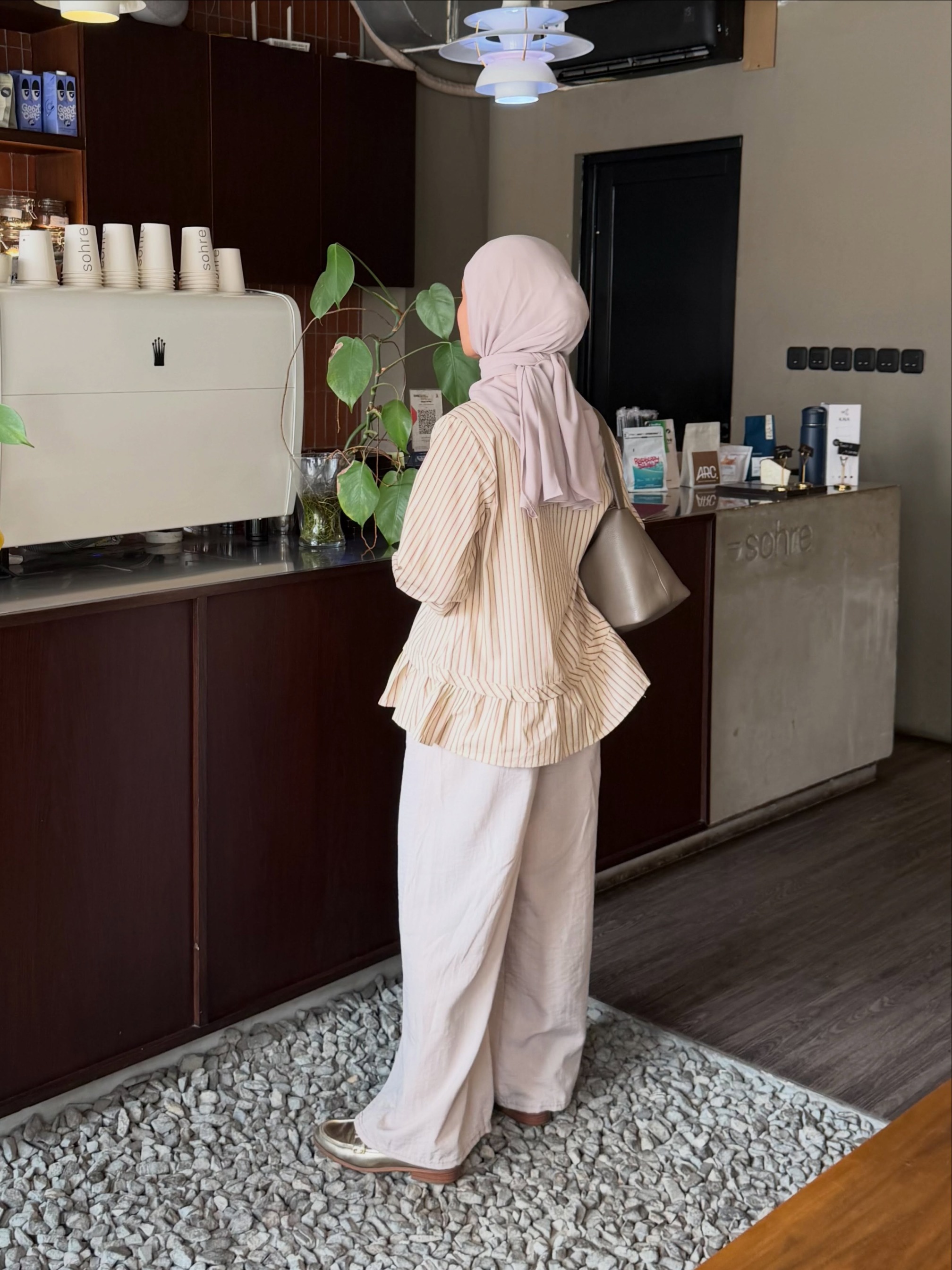 Alia Top Stripes Warm Beige