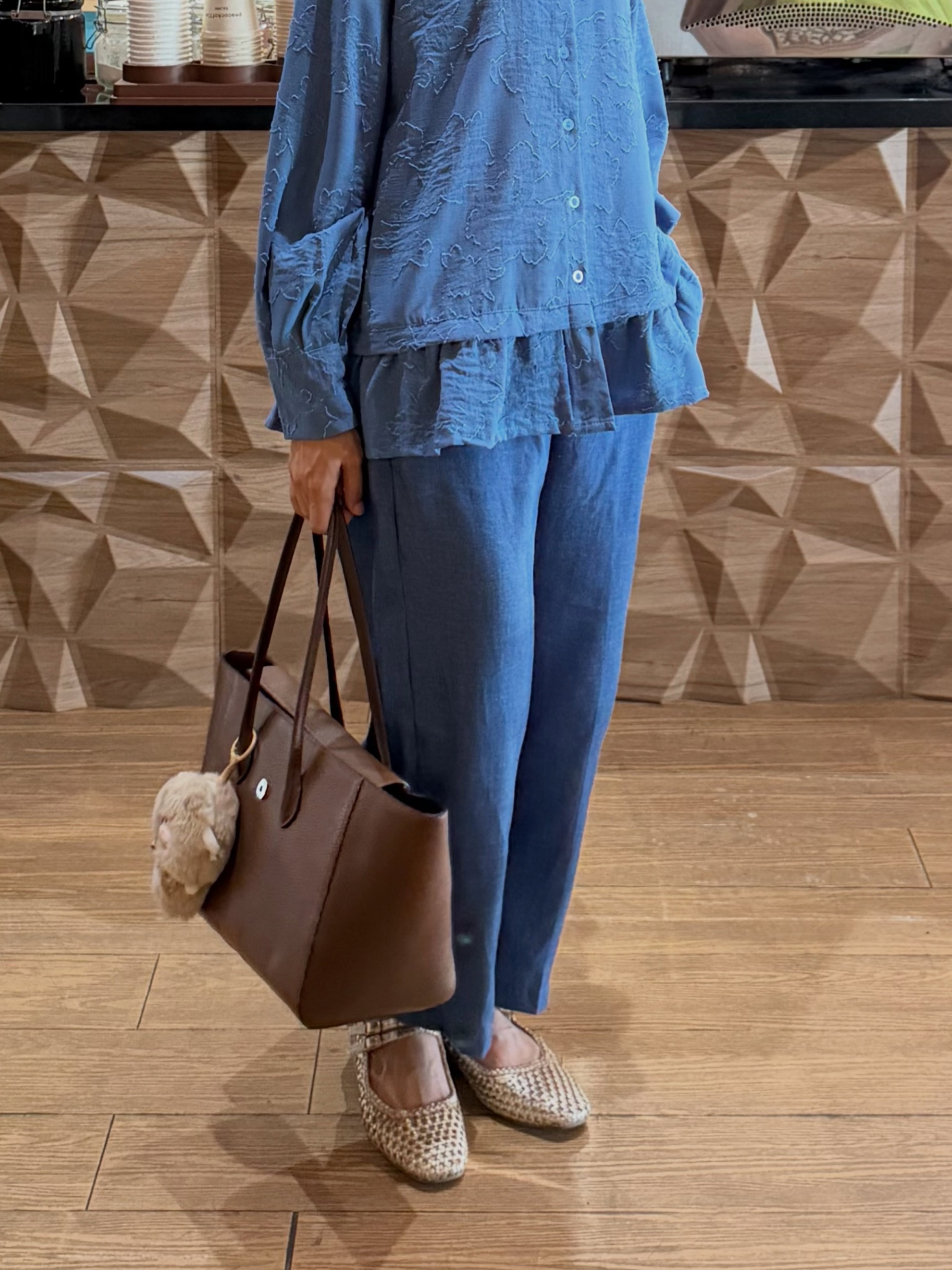 Keira Set Classic Blue (Top dan Pants)