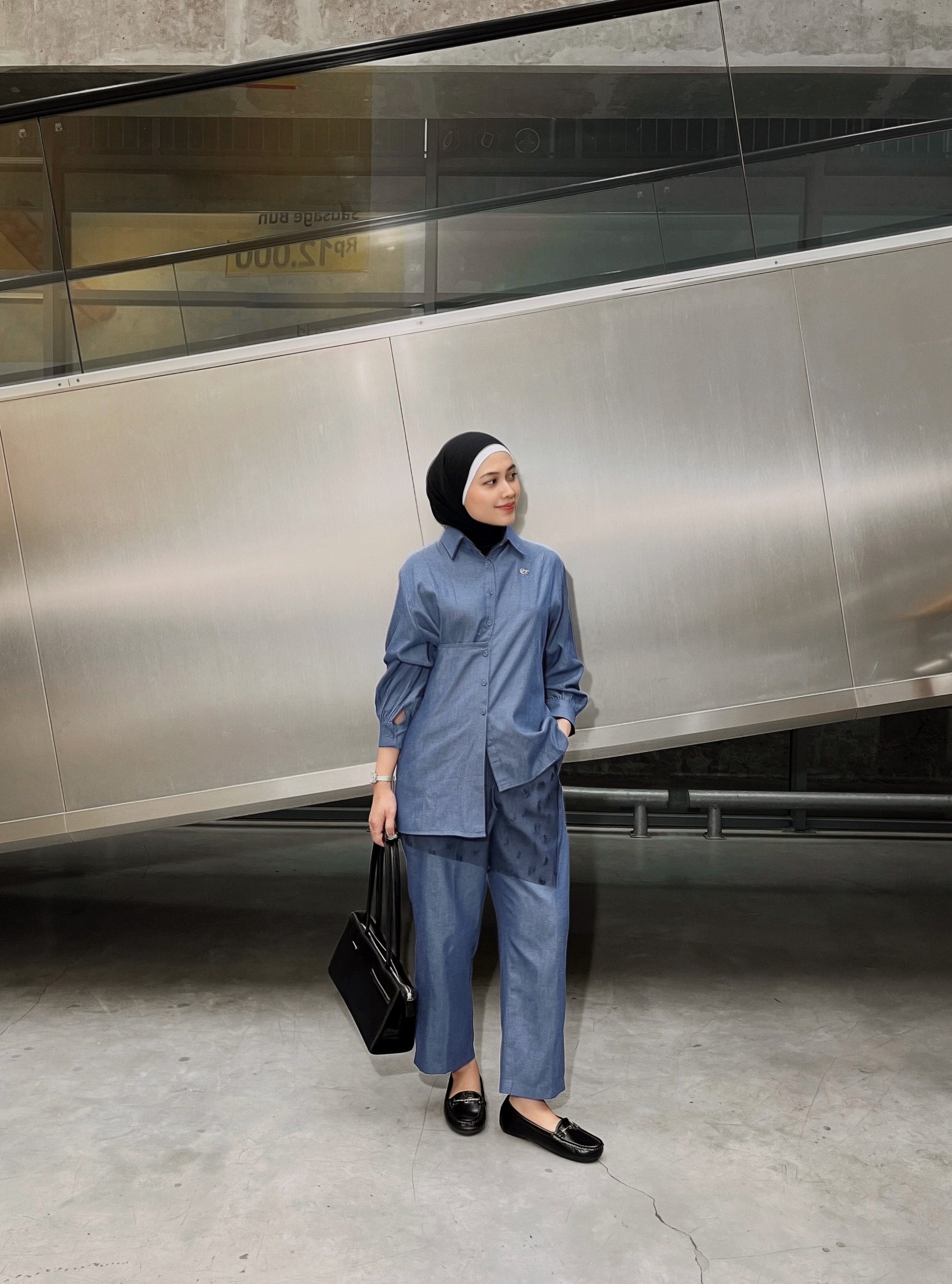 Keira Set Classic Blue (Top dan Pants)