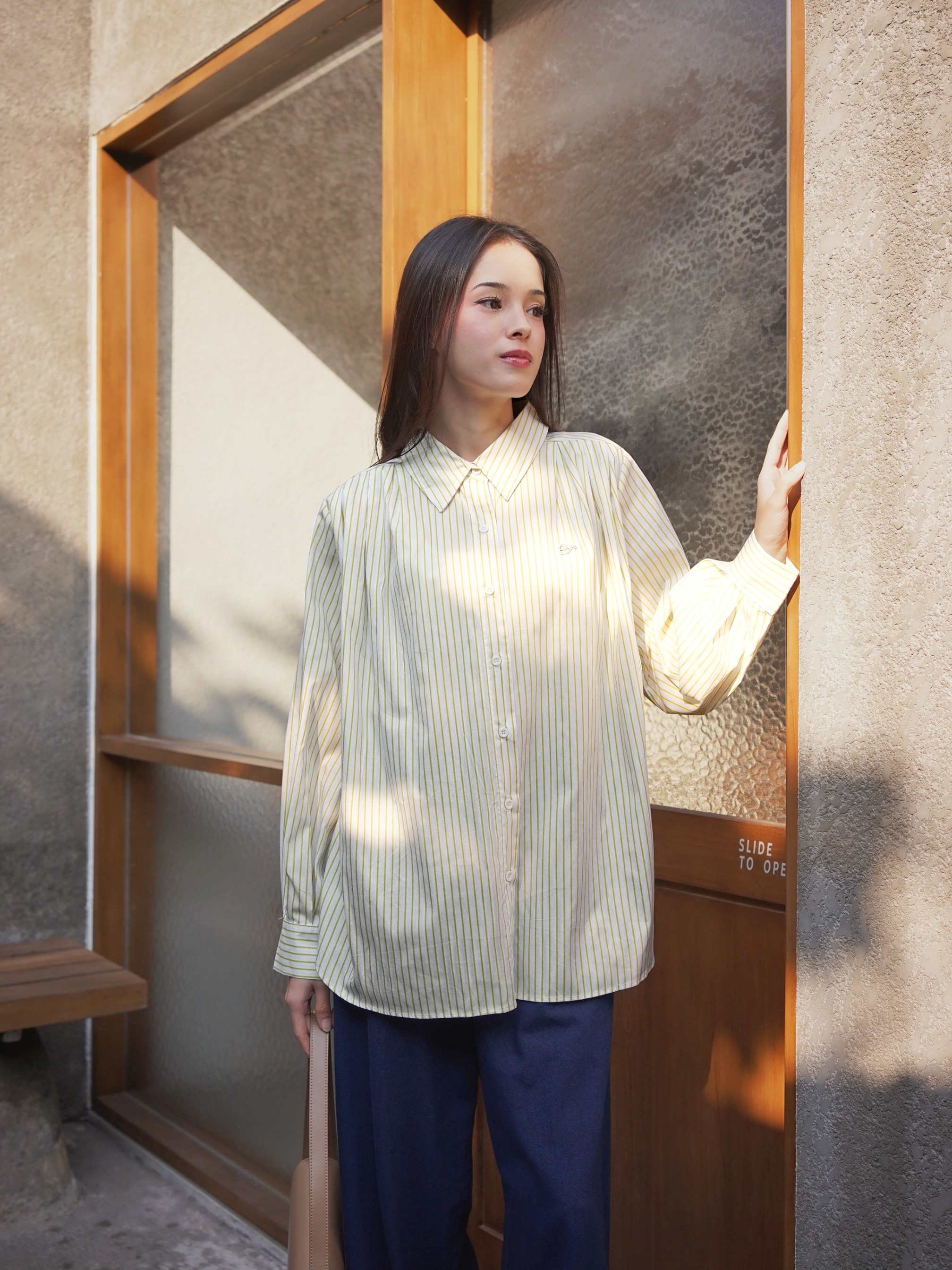 Laura Top Stripes White Lime