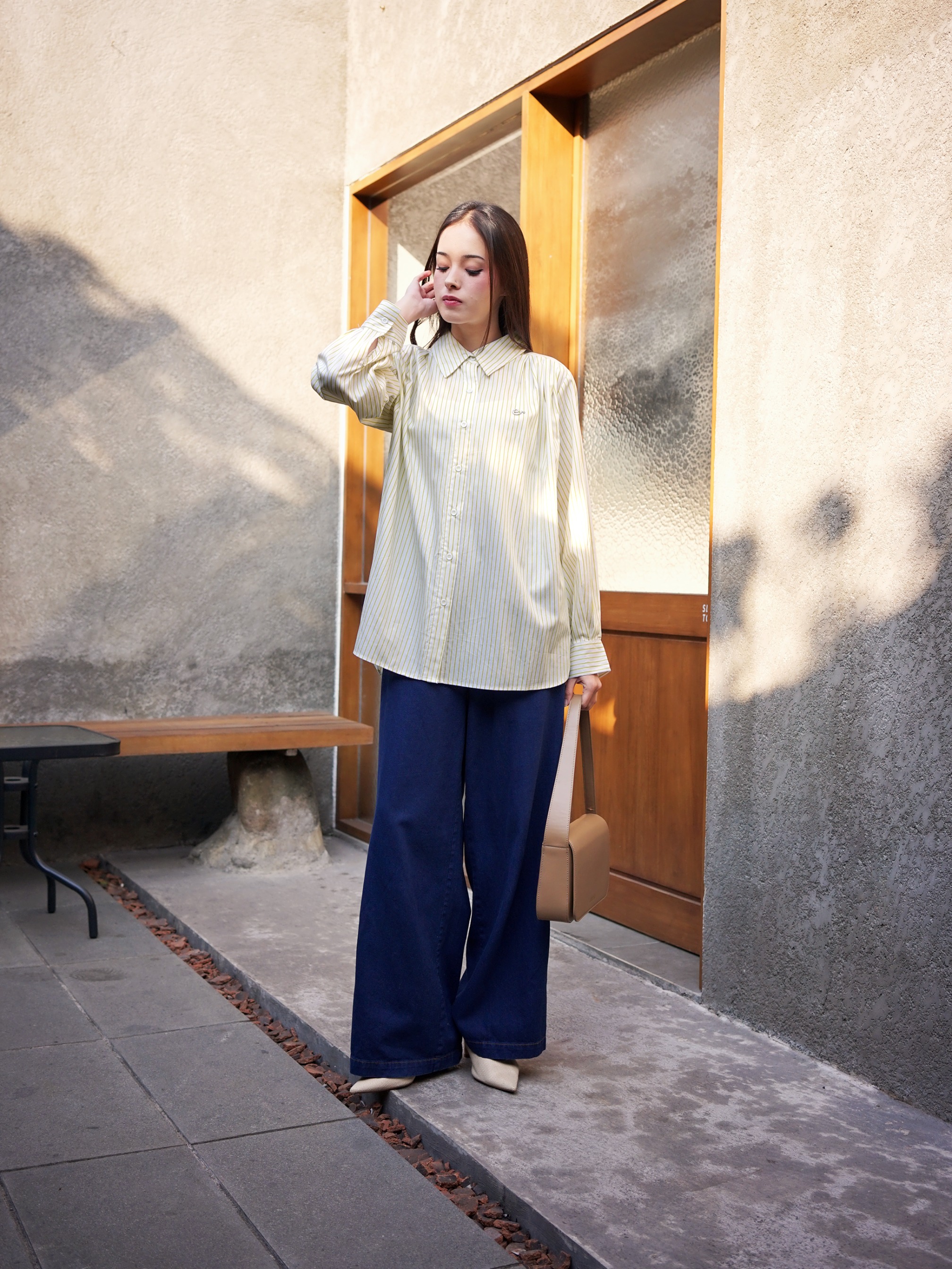 Laura Top Stripes White Lime