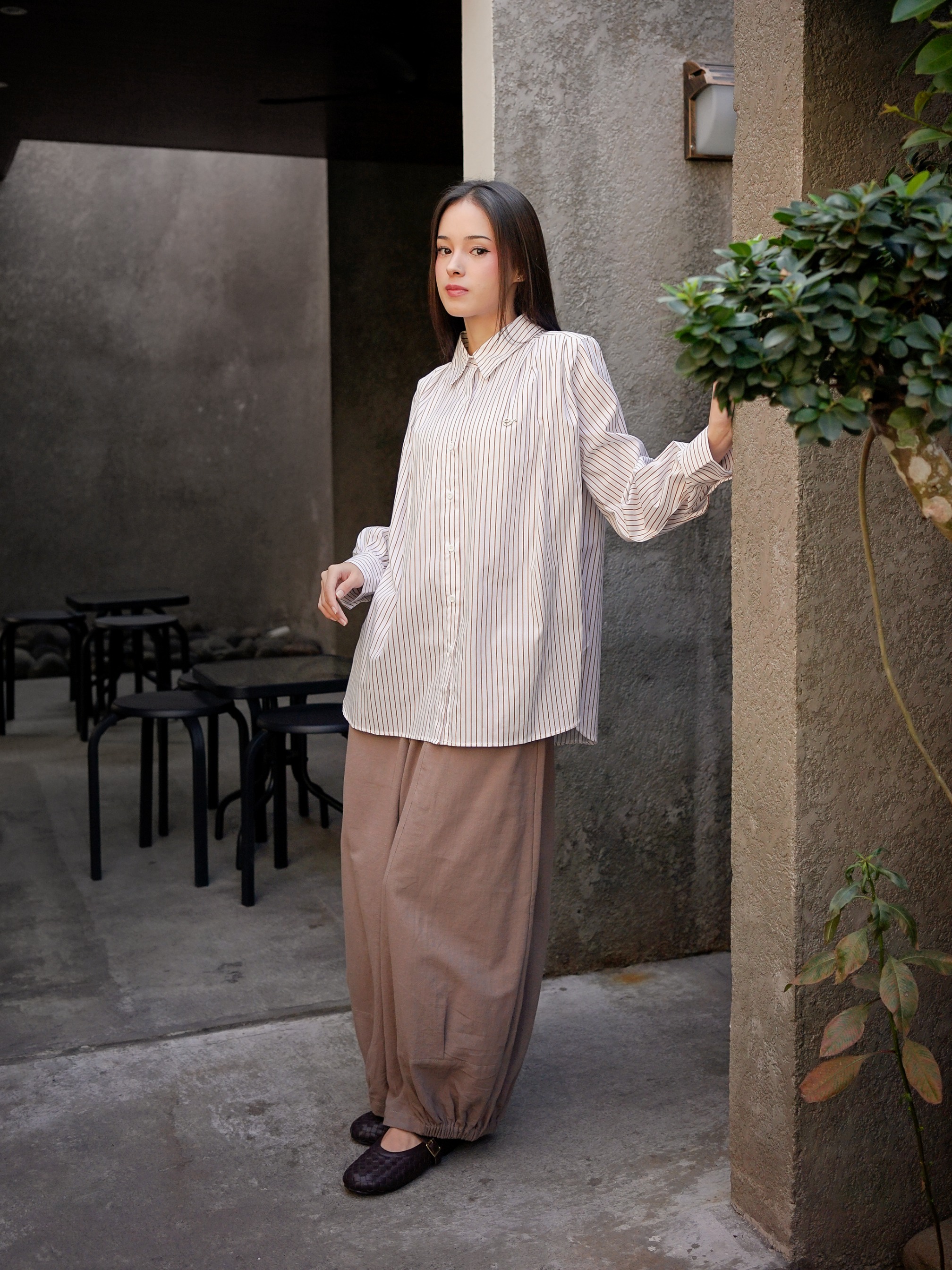 Laura Top Stripes White Milo