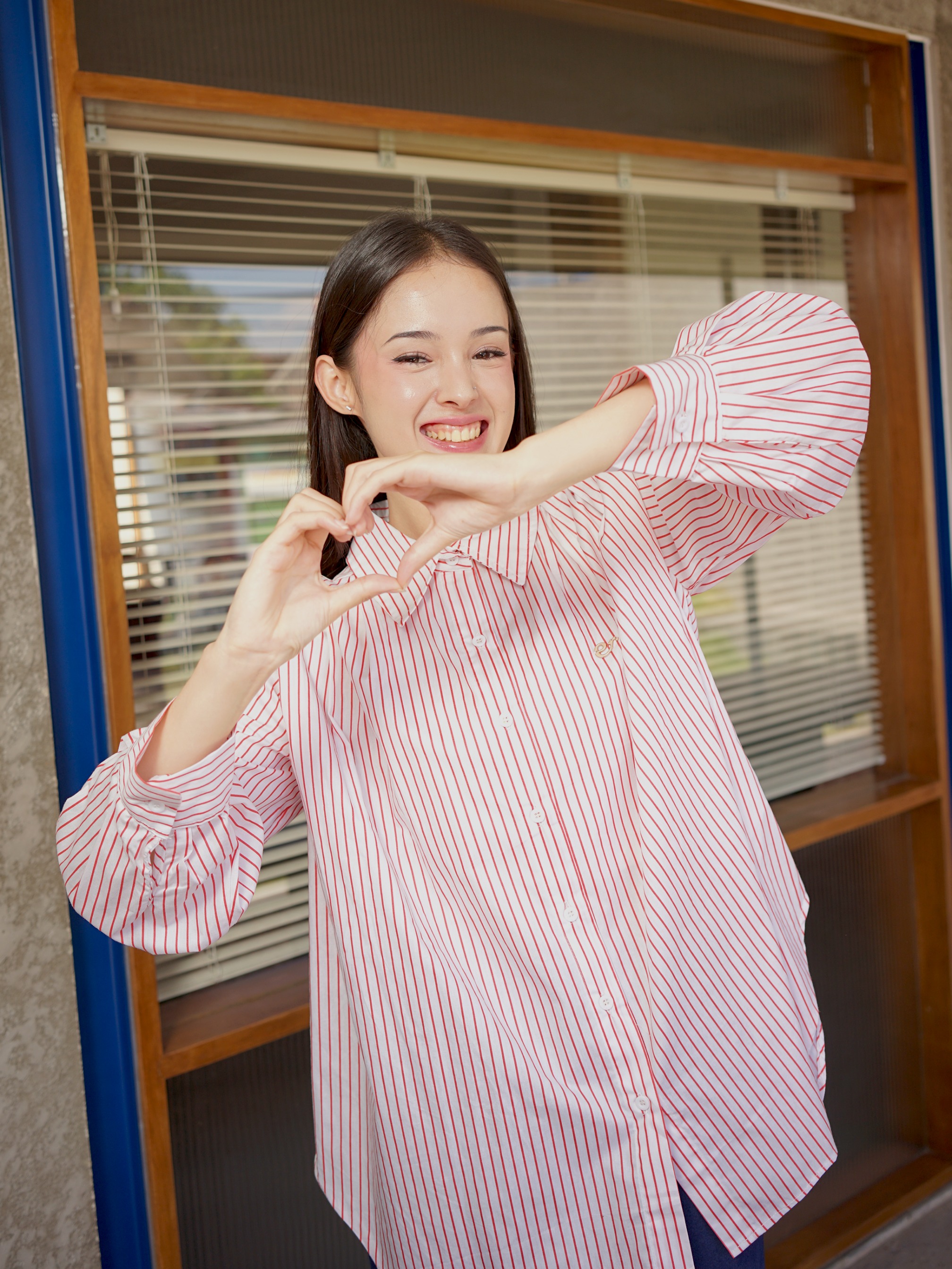 Laura Top Stripes White Winterberry
