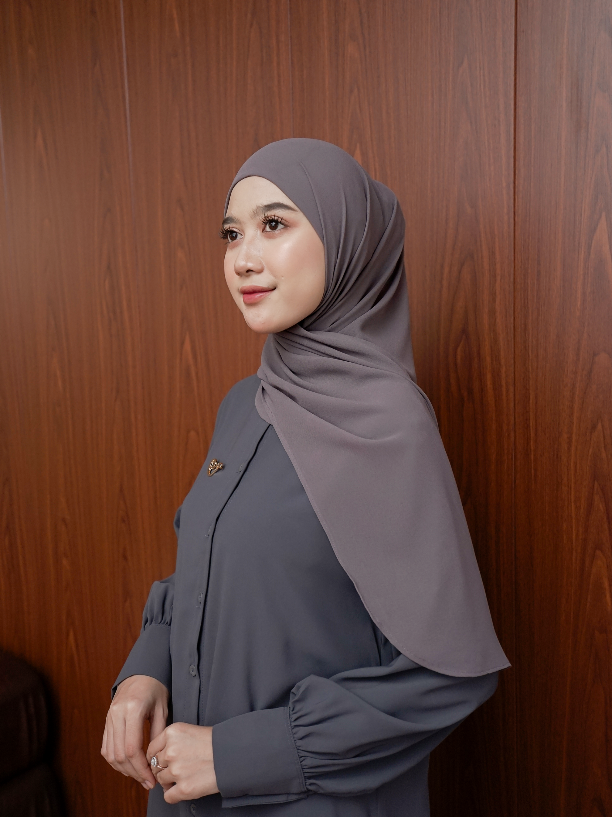 Luna Instan Hijab Dark Grey