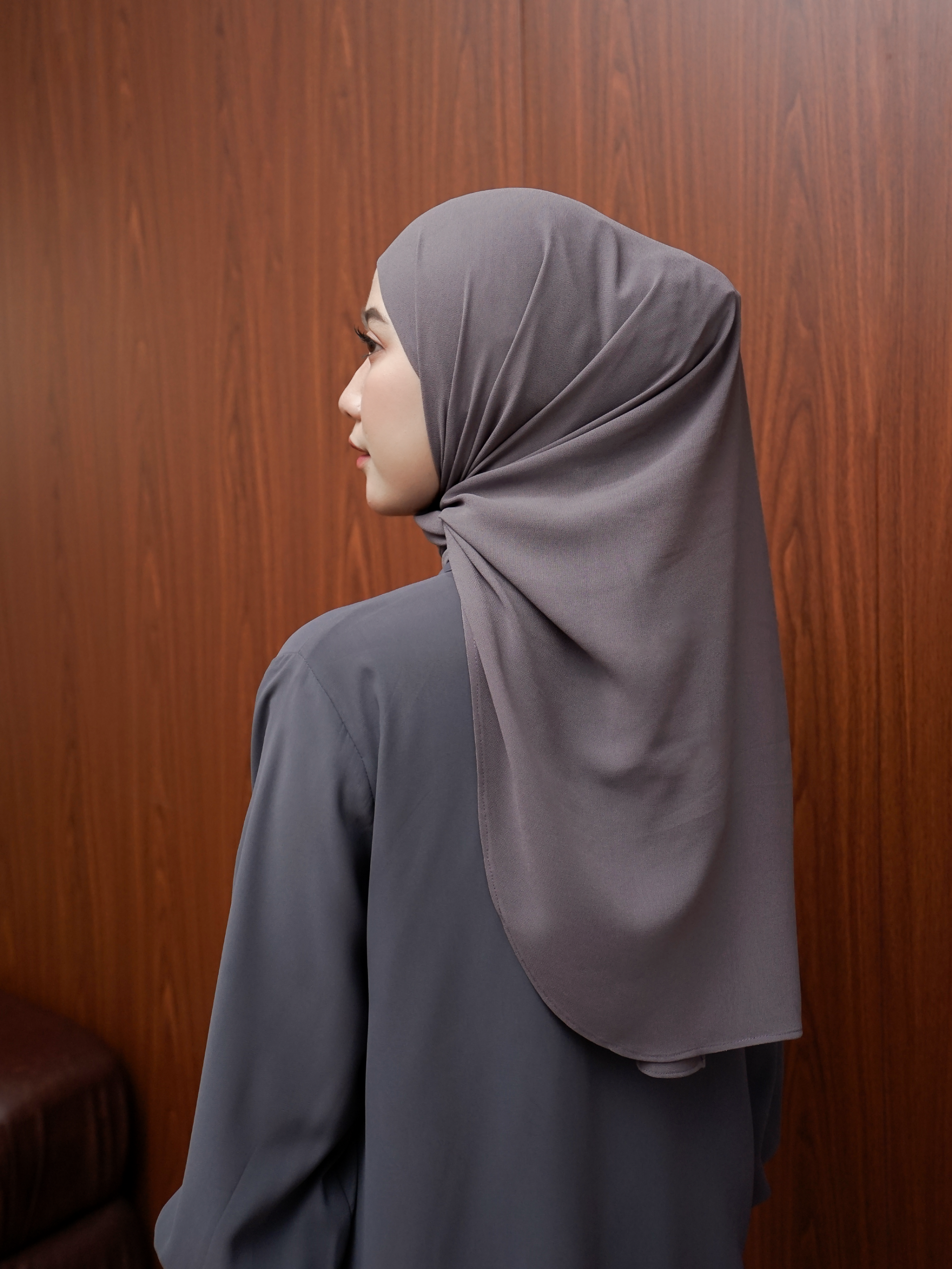 Luna Instan Hijab Dark Grey