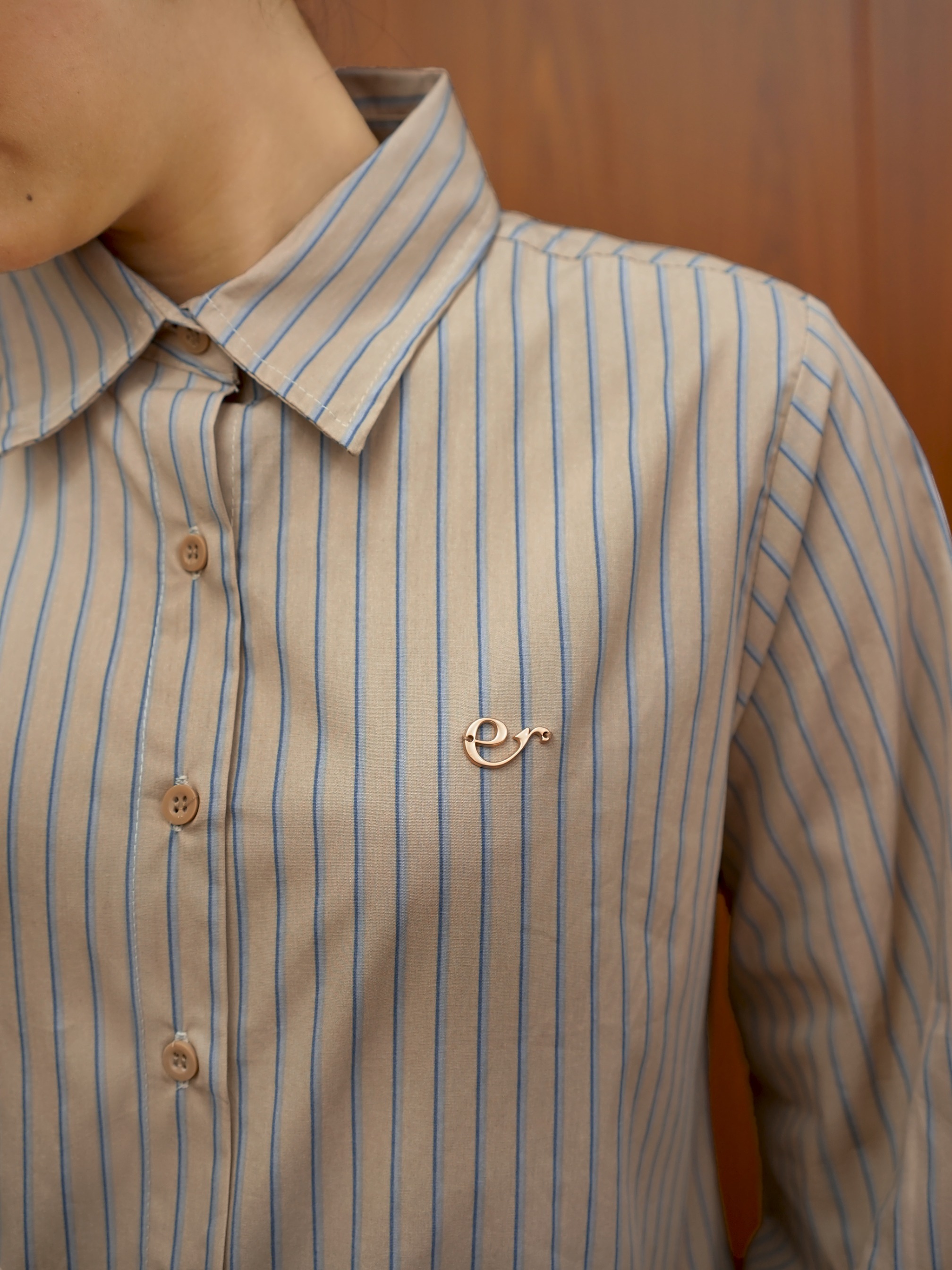 Alia Top Stripes Taupe