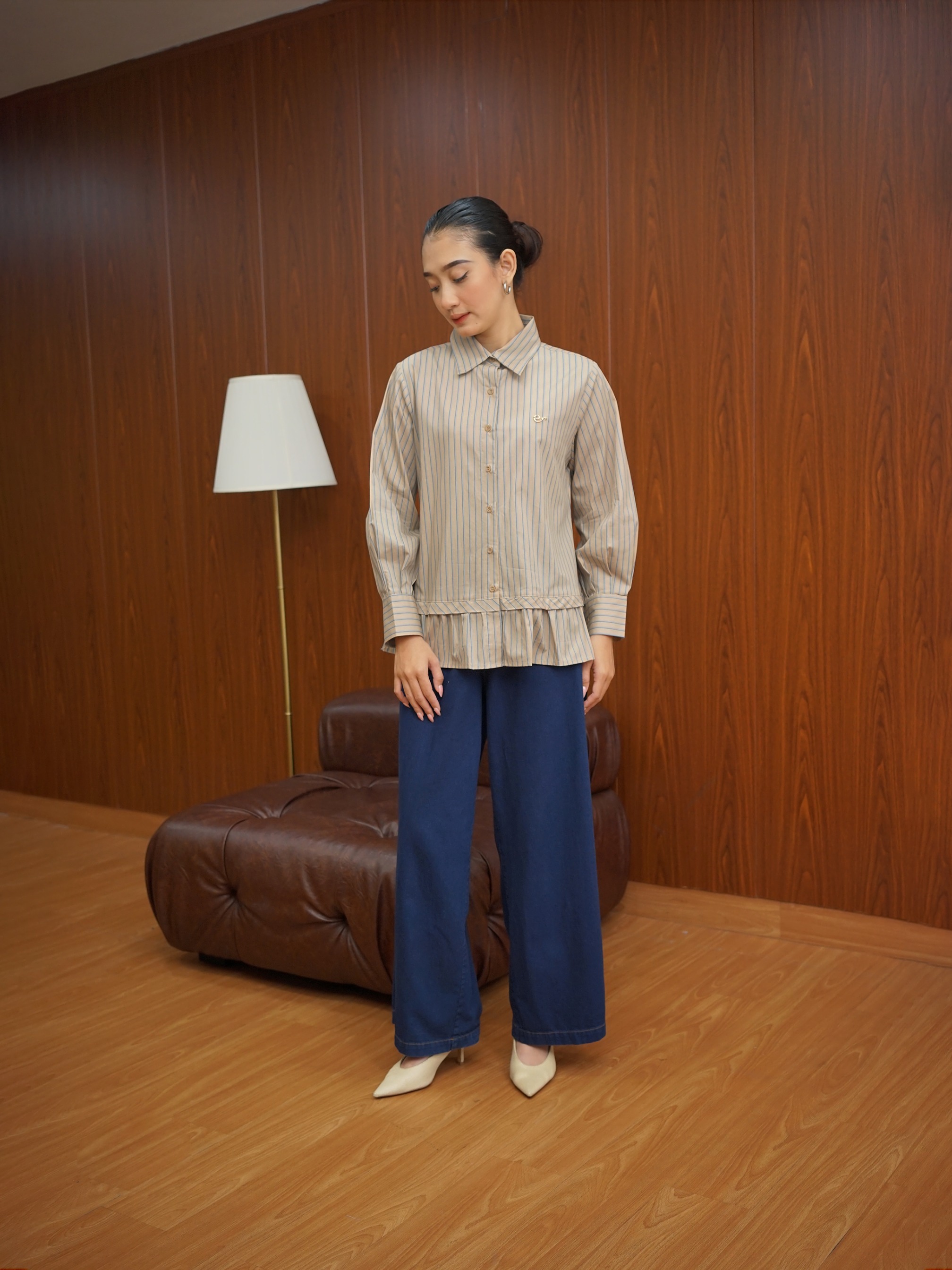 Alia Top Stripes Taupe