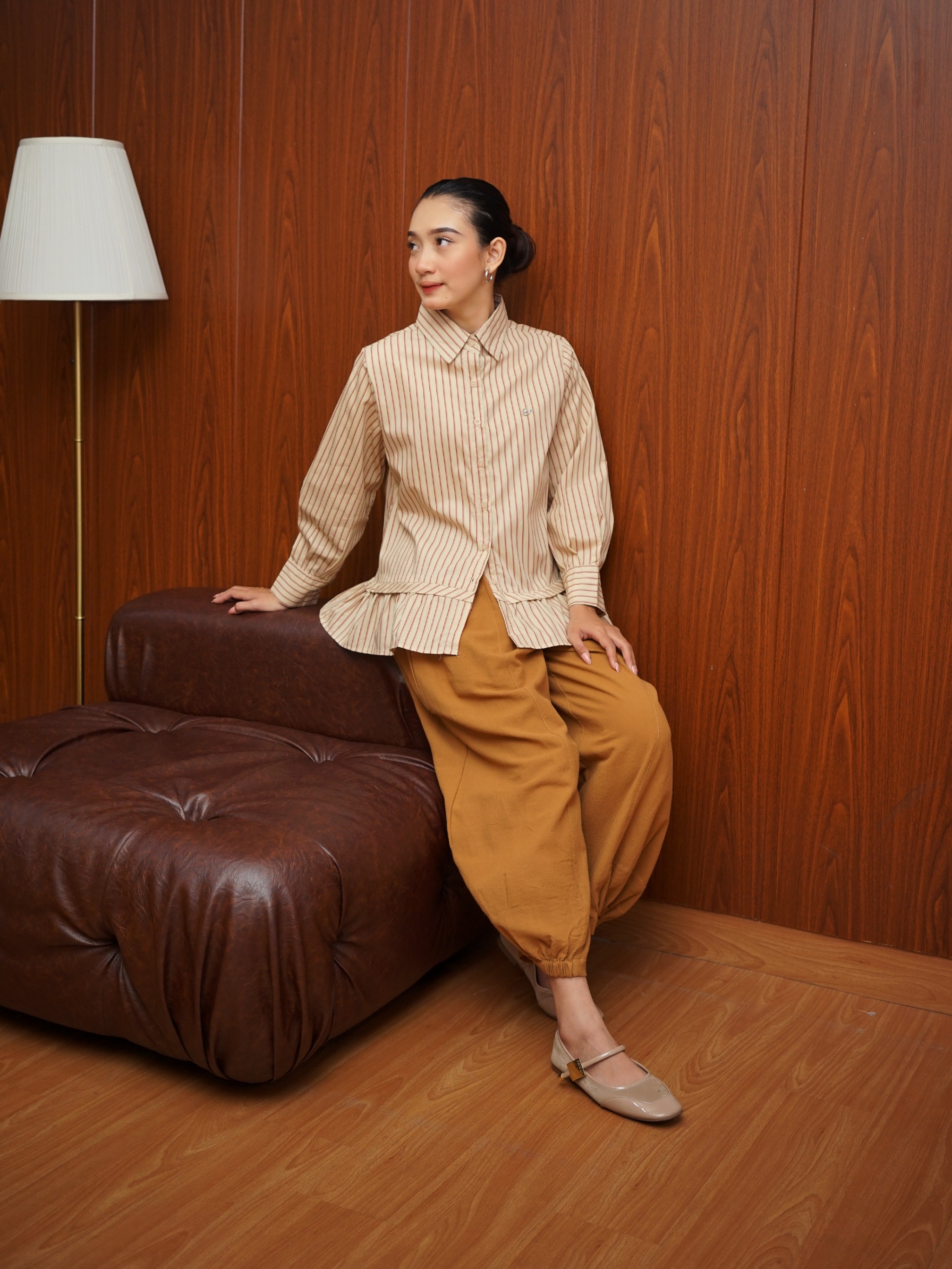 Alia Top Stripes Warm Beige
