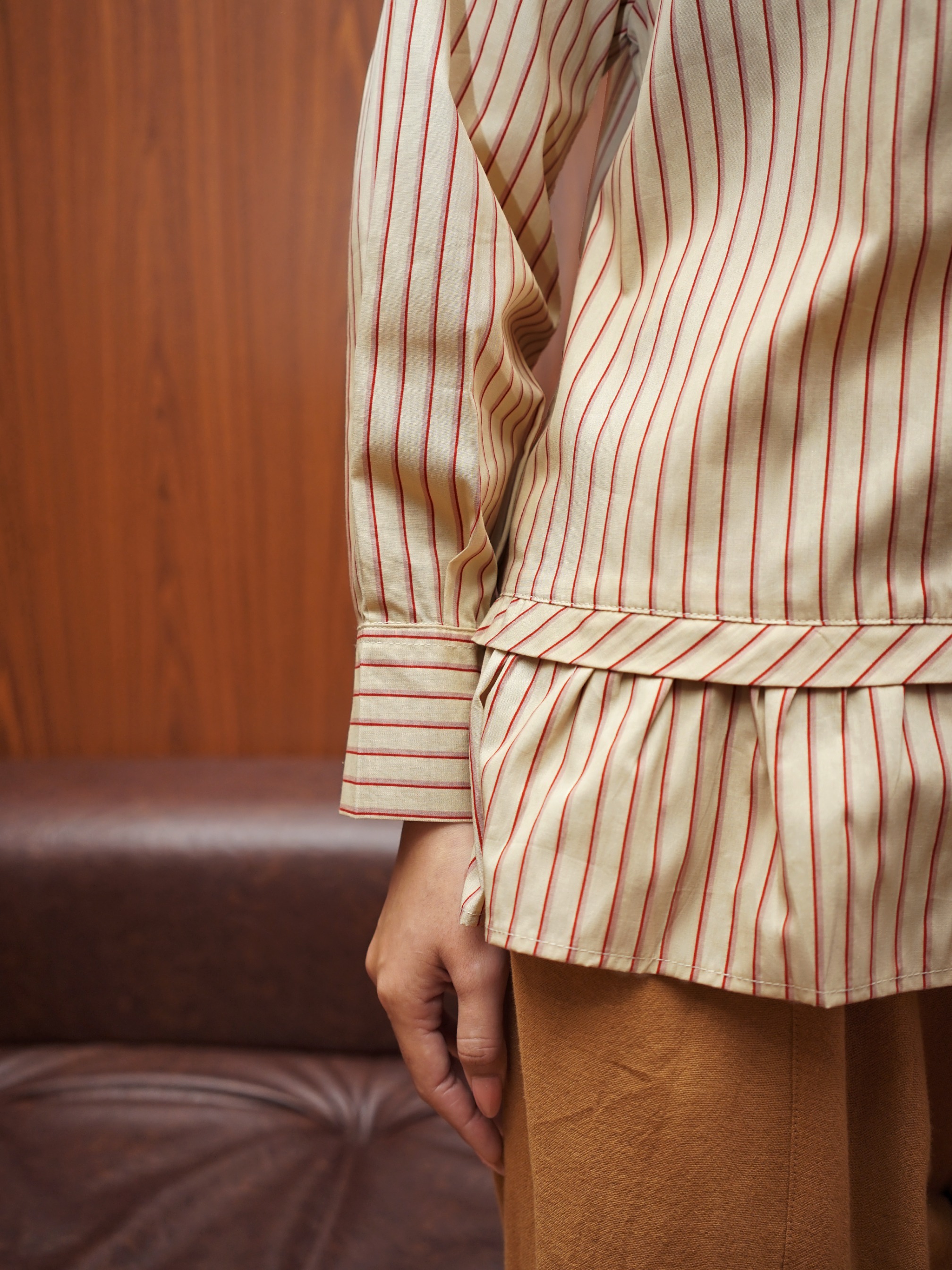 Alia Top Stripes Warm Beige