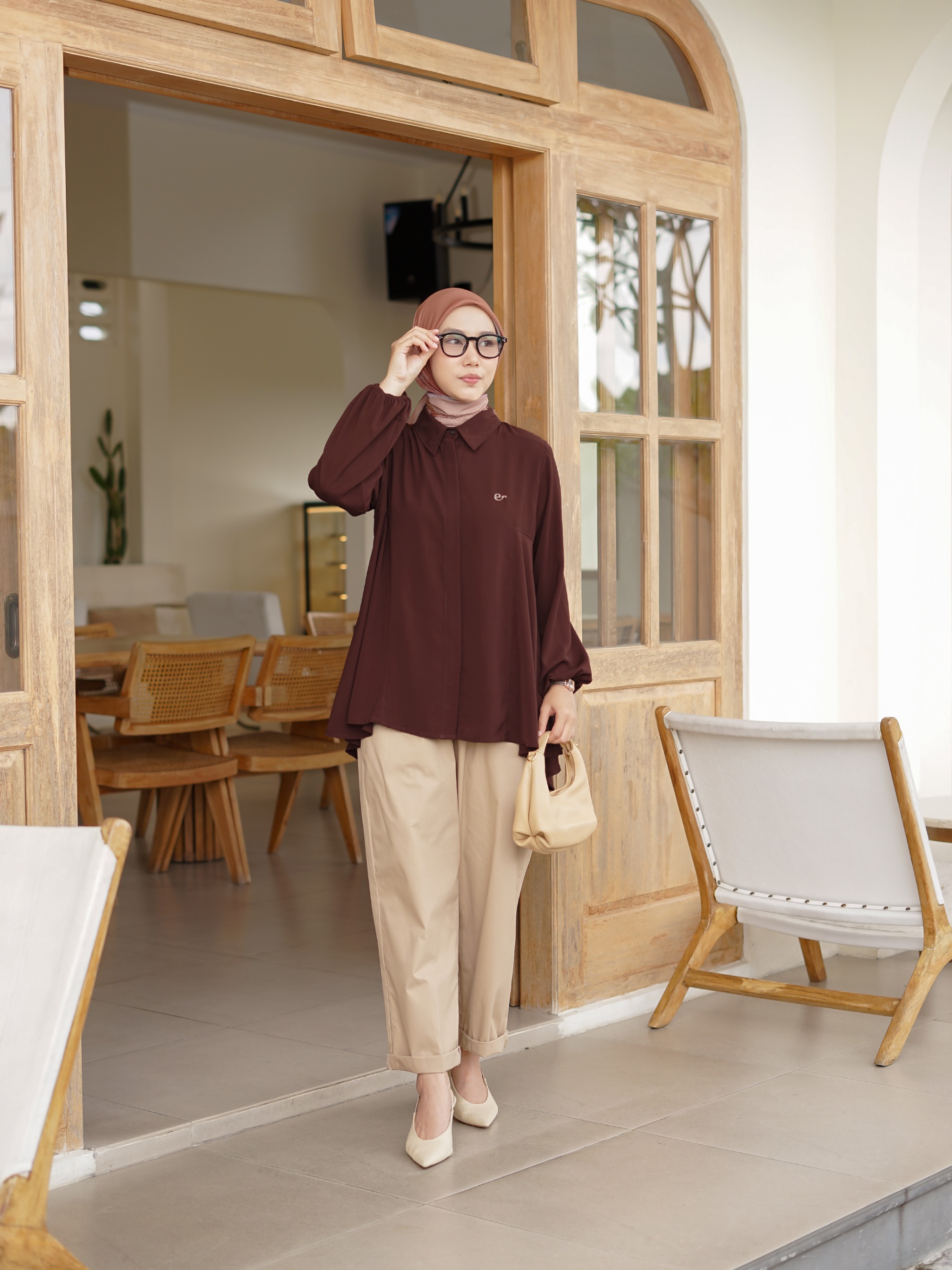 Rosana Blouse Deep Mahogany