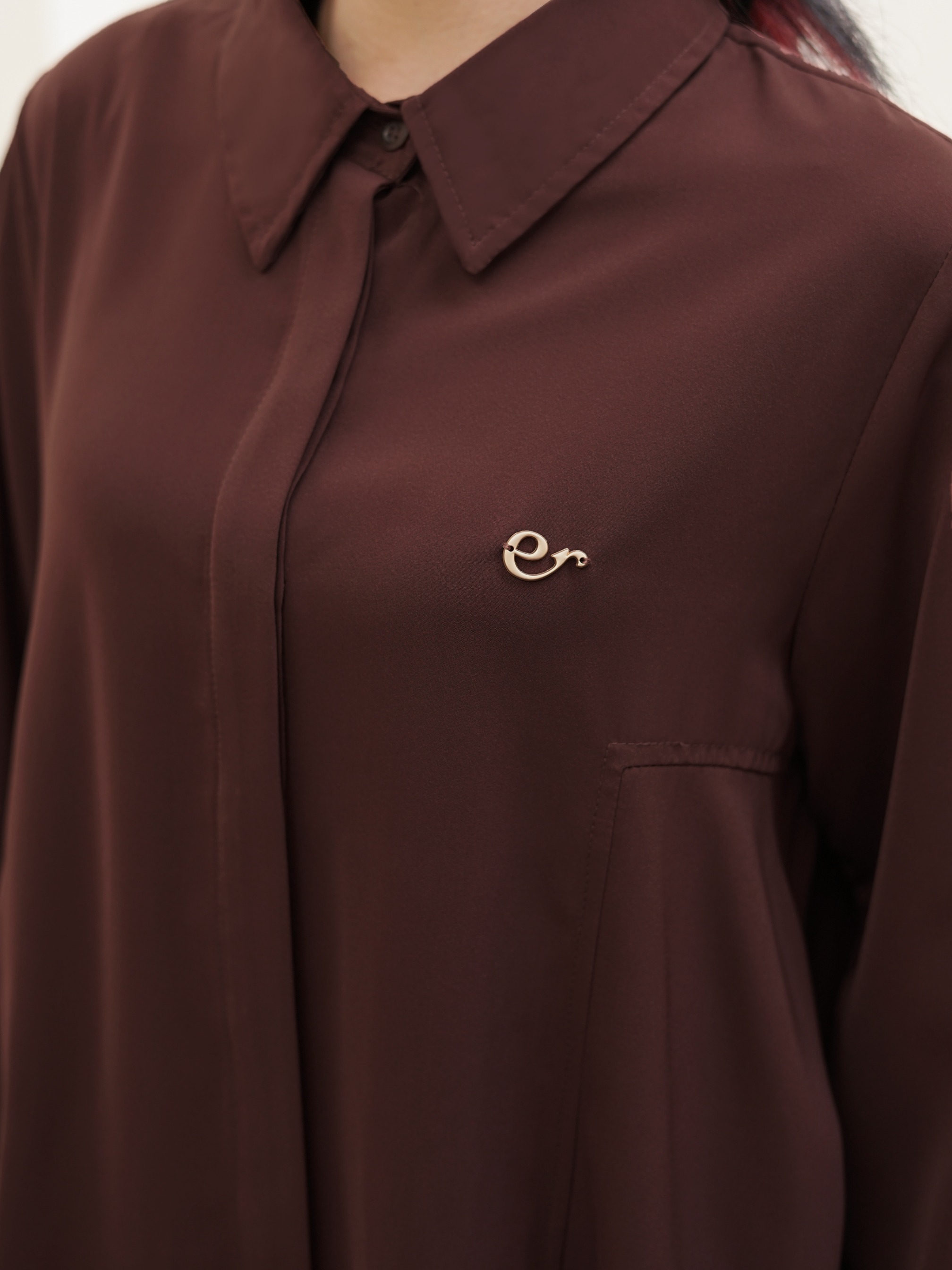 Rosana Blouse Deep Mahogany