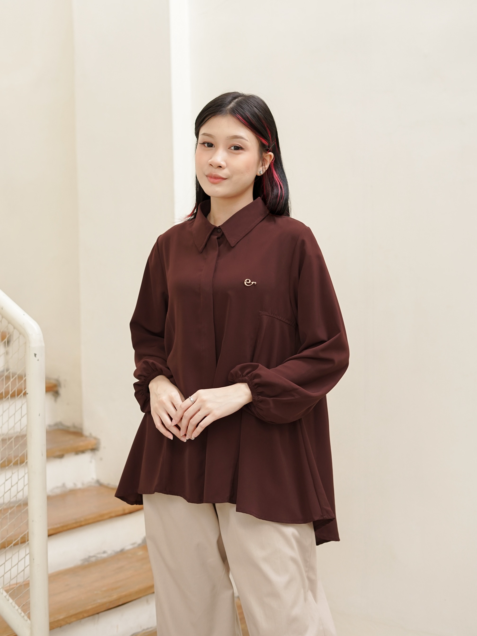 Defect dan Sample Sale Rosana Blouse Deep Mahogany