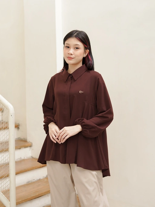 Image of Rosana Blouse Deep Mahogany