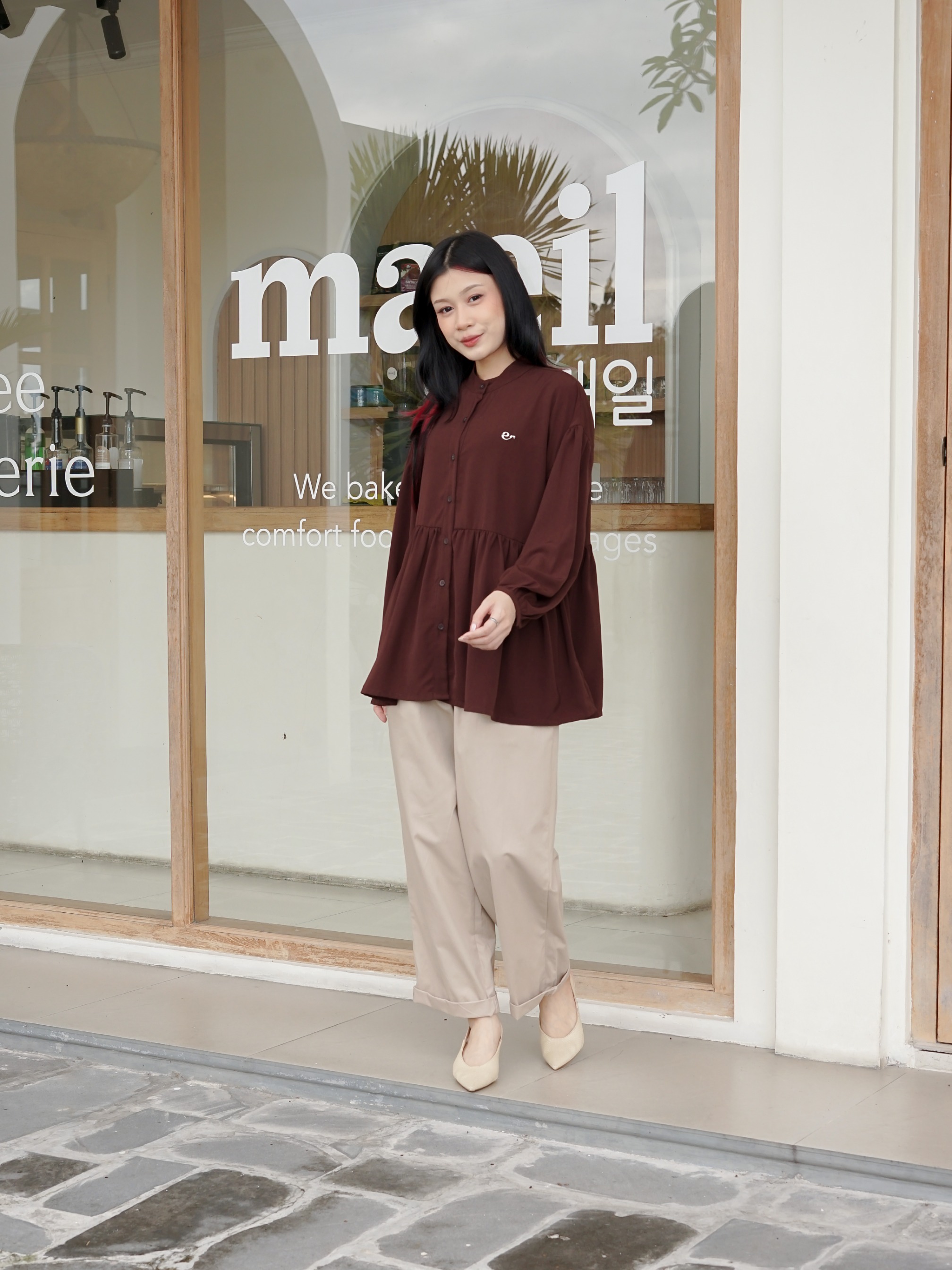 Sabbie Blouse Deep Mahogany