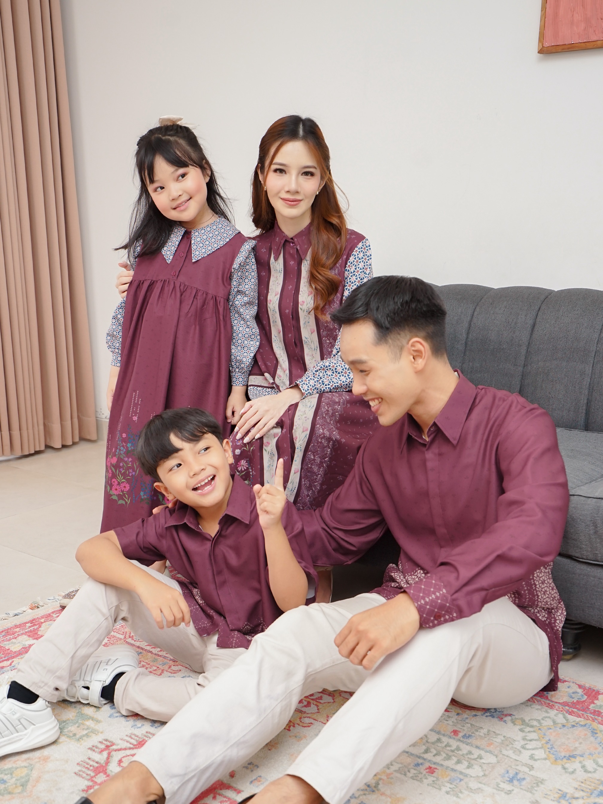 Family Set Senandika New Maroon  
