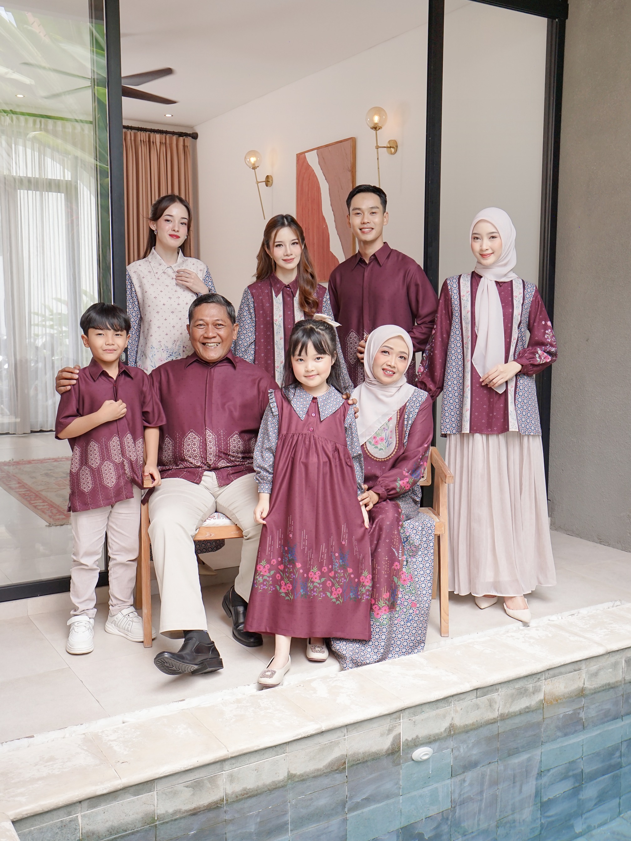 Family Set Senandika New Maroon  