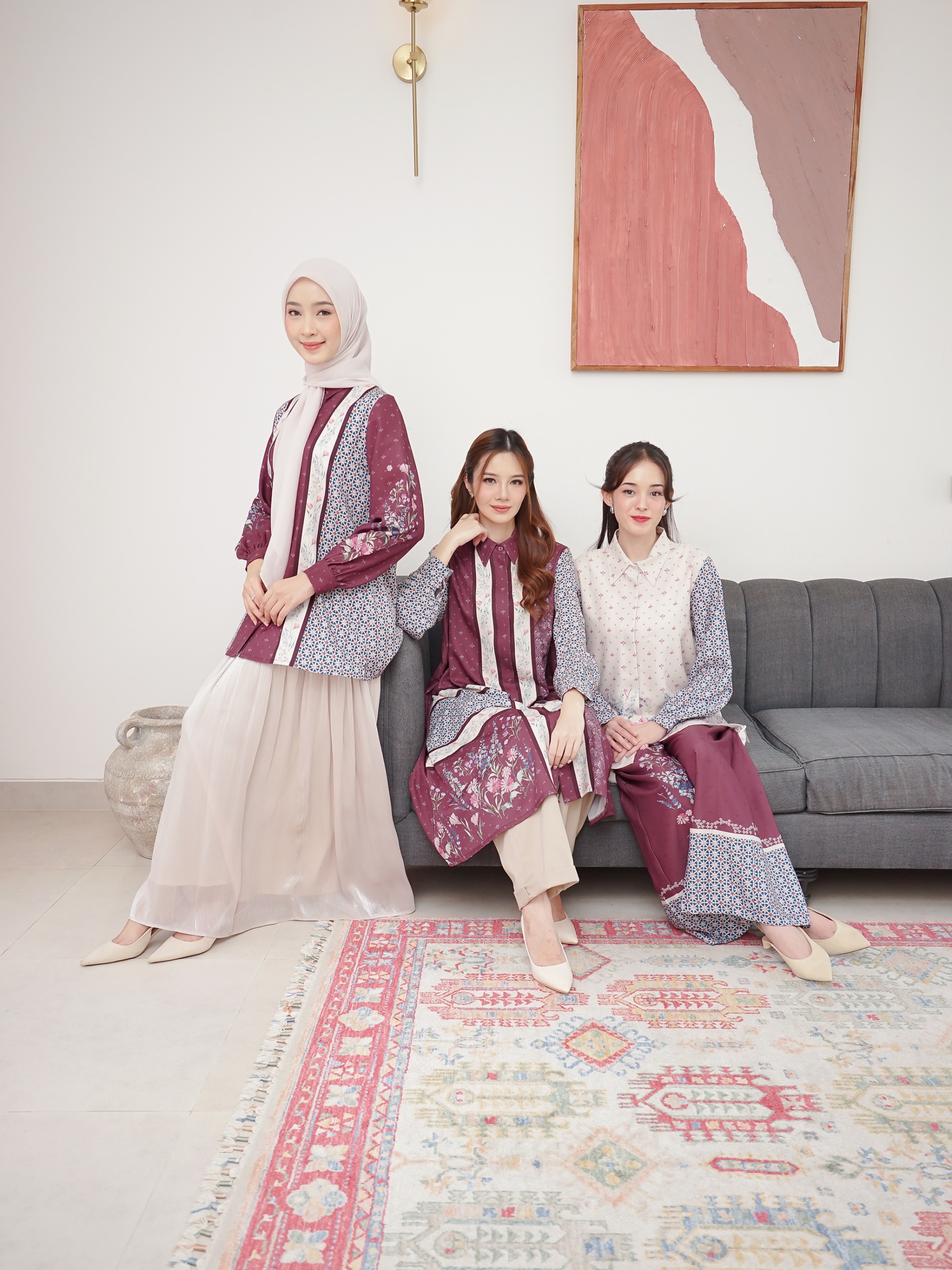 Family Set Senandika New Maroon  