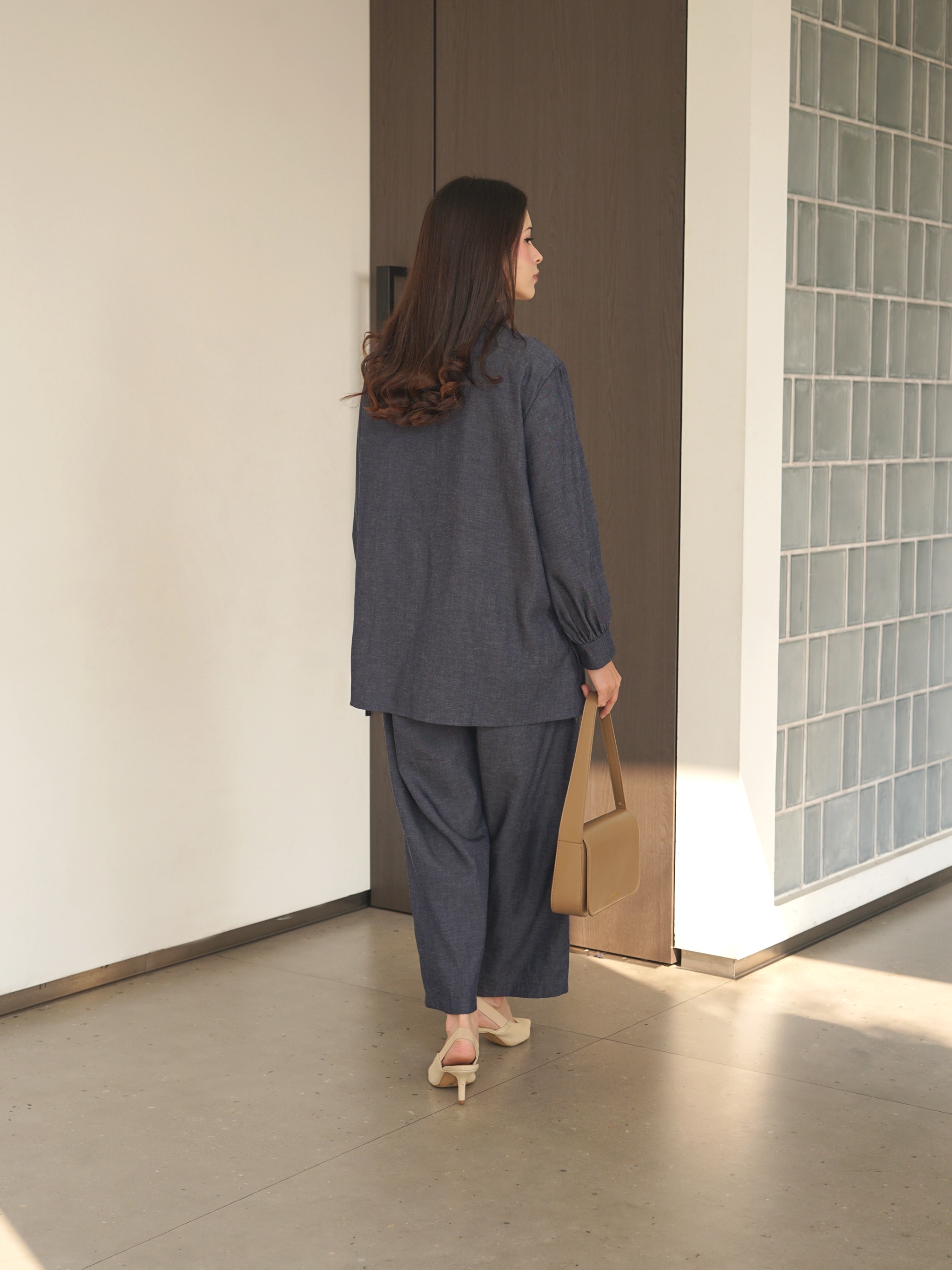 Keira Set Denim (Top dan Pants)