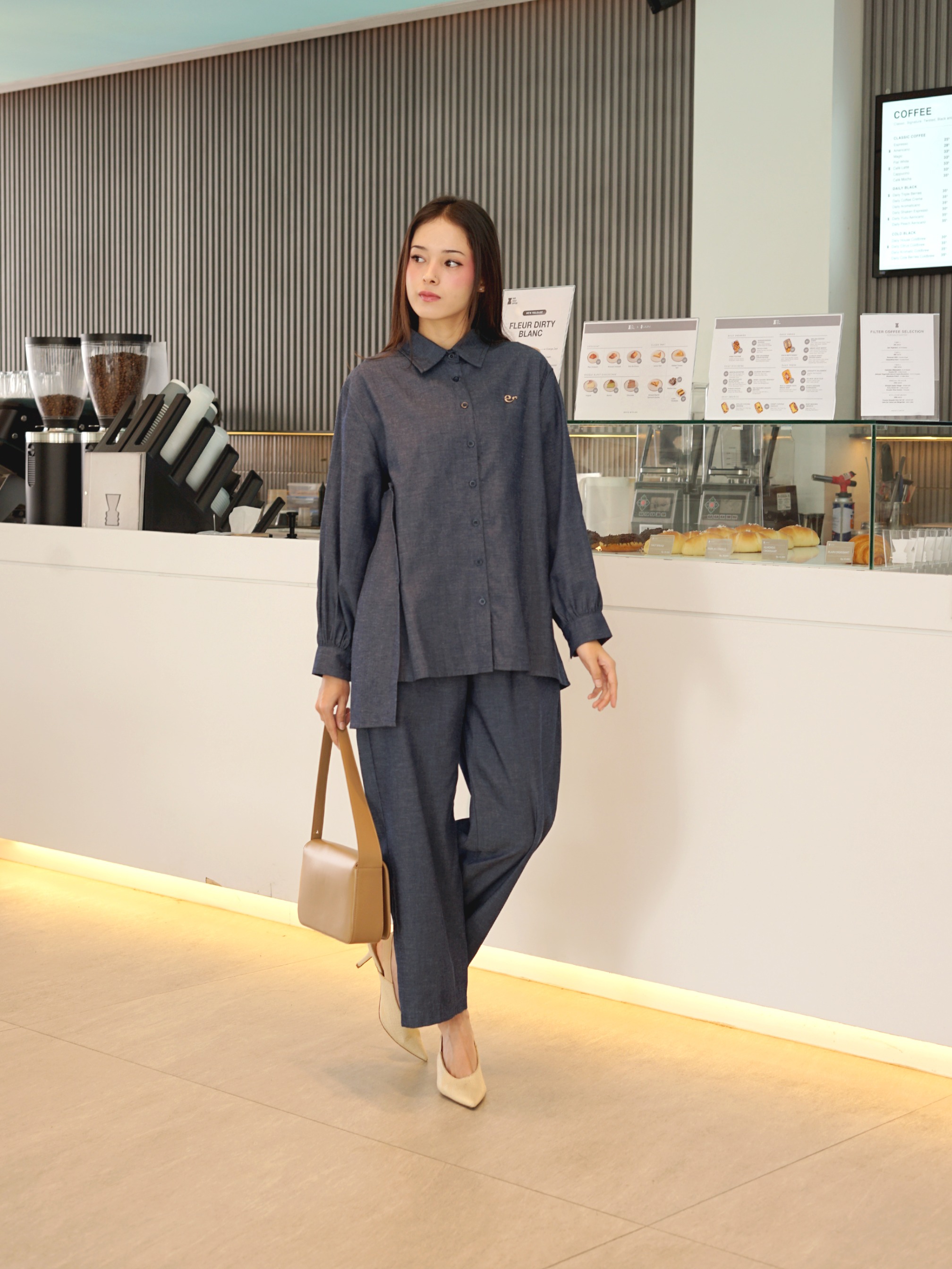 Keira Set Denim (Top dan Pants)