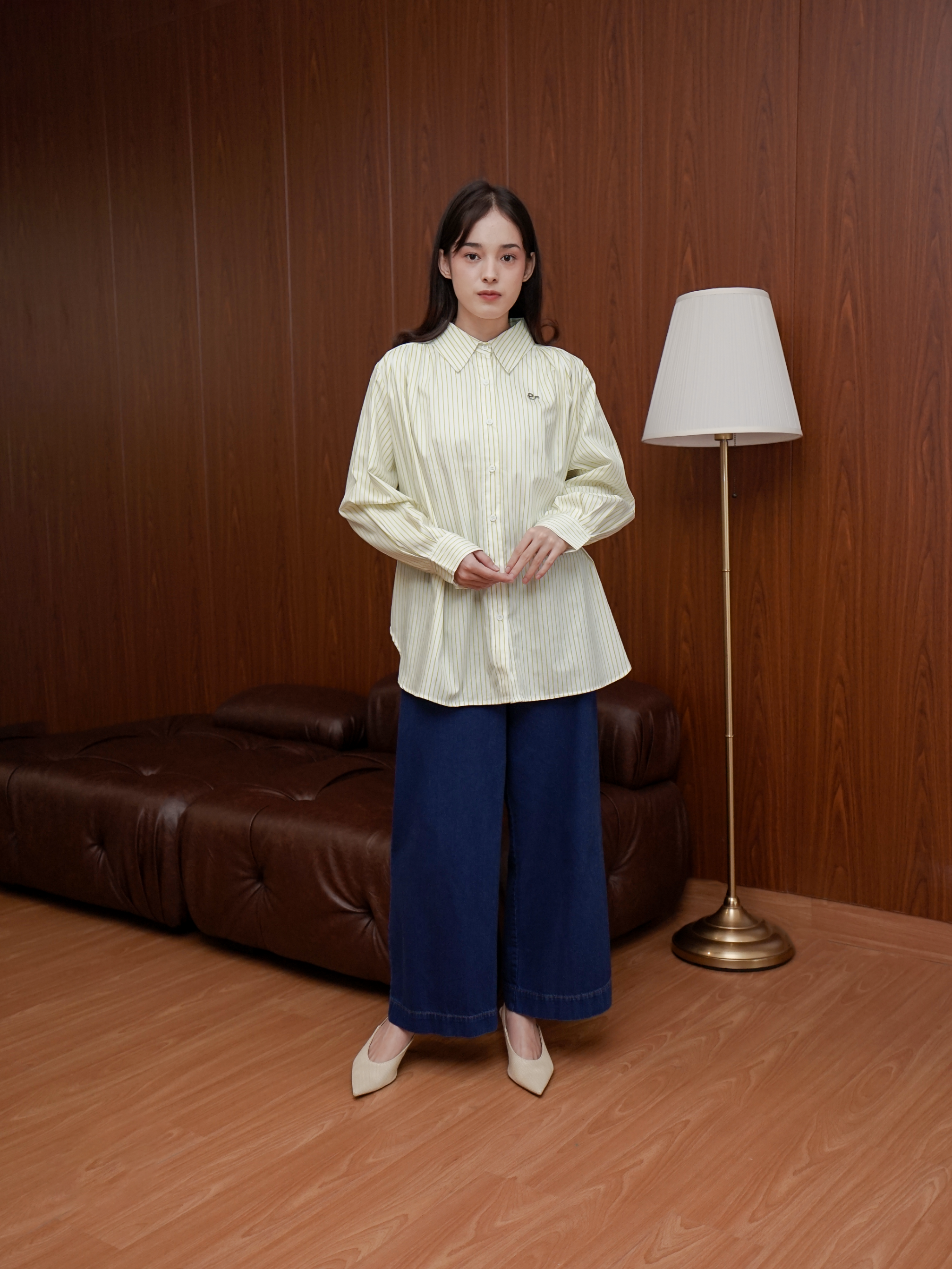 Laura Top Stripes White Lime