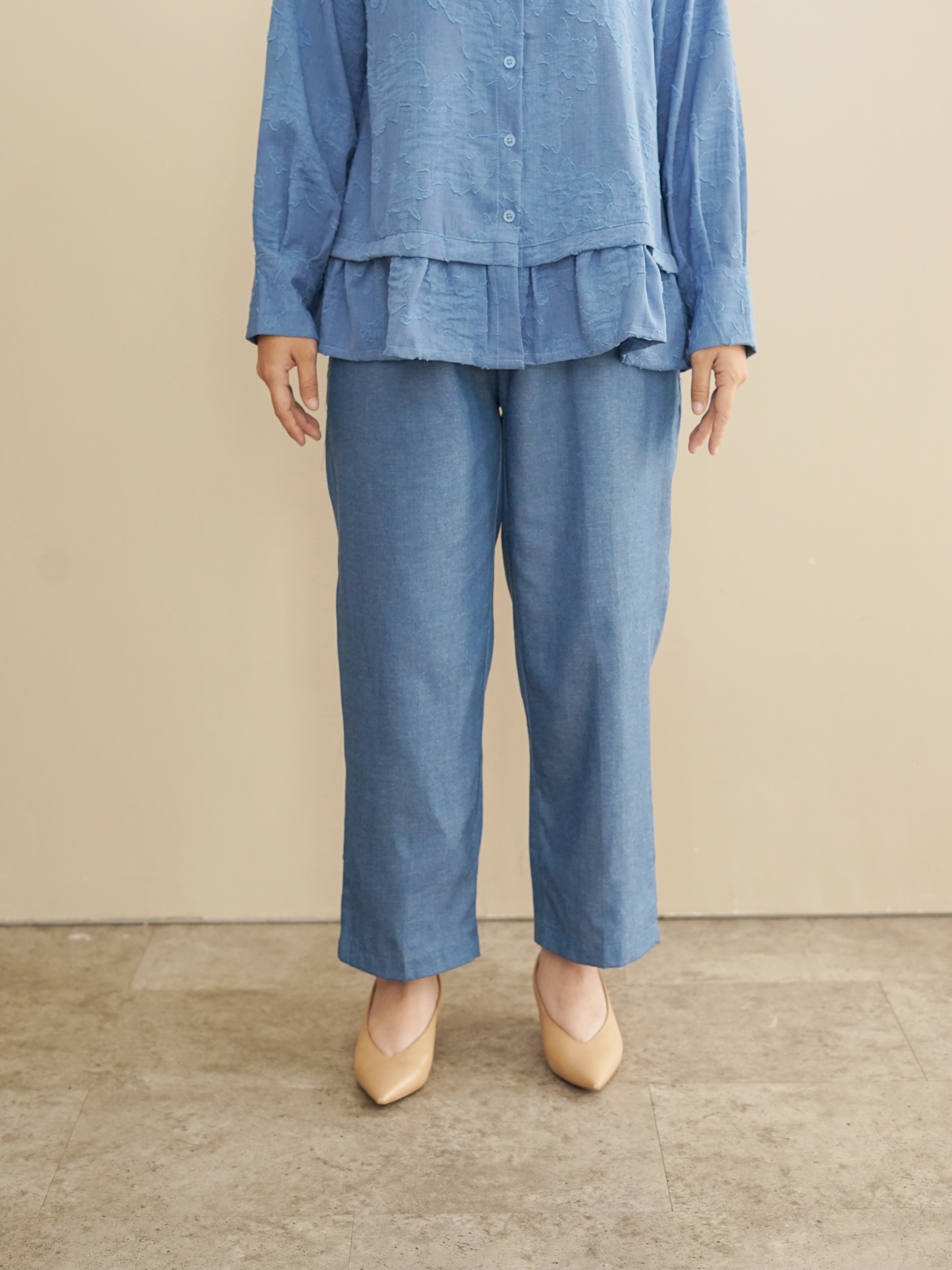 Keira Set Classic Blue (Top dan Pants)