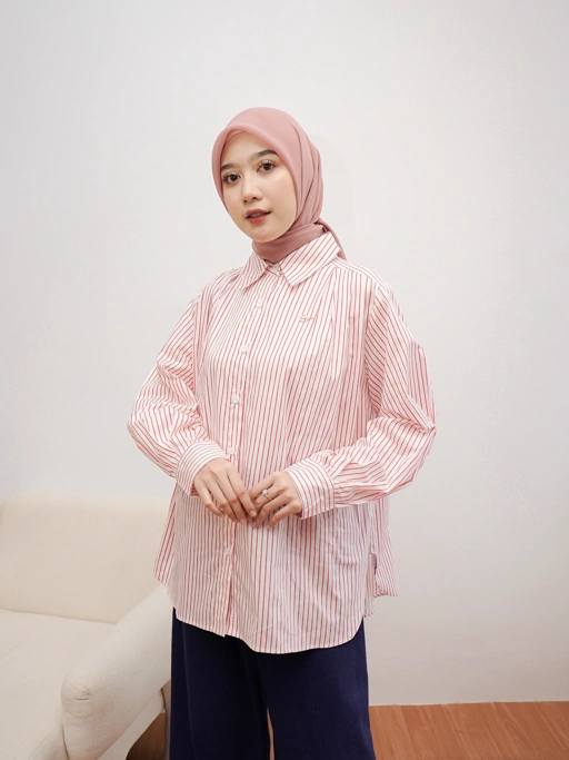 Laura Stripes Top White Winterberry