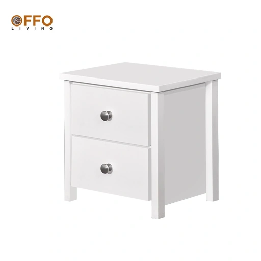 Image of Meja Samping Nakas Rak Drawer Putih - Polo