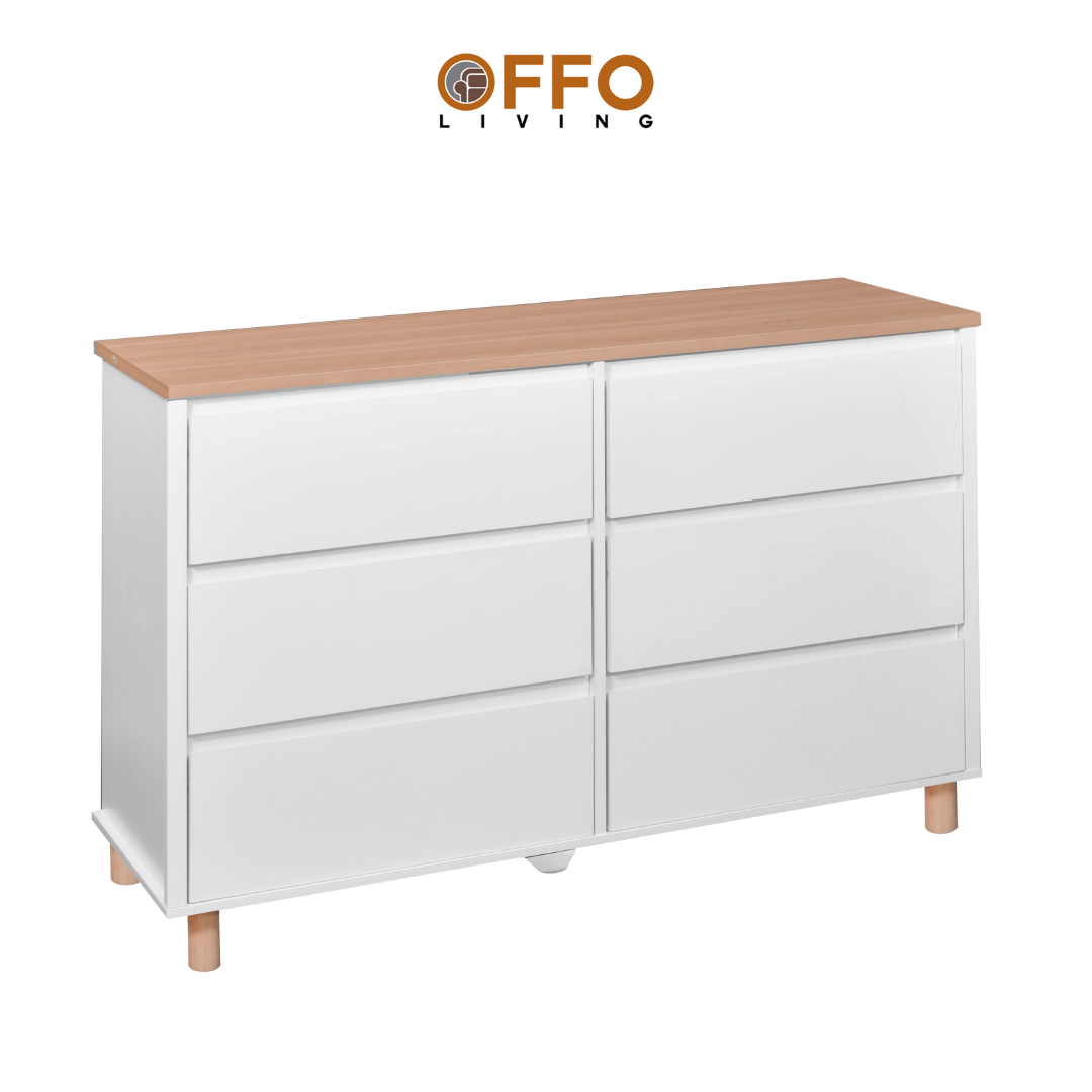 Aksel Chest 6 Drawer White