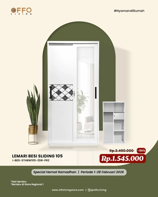 Image of Promo Februari - Harga Hemat Ramadhan Lemari Besi Sliding 105