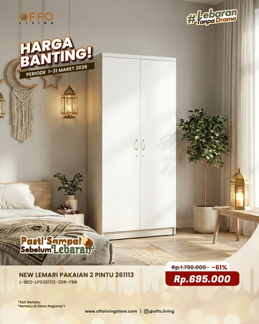 Image of Promo Maret - Harga Banting Lemari Pakaian 2 Pintu 261113