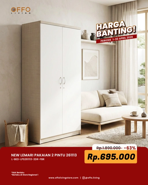 Image of Promo April - Harga Banting Lemari Pakaian 2 Pintu 261113