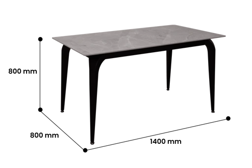 Image of Meja Makan Set MARBLE DINING SET DXZ03 + 4 SEATER WH01 
