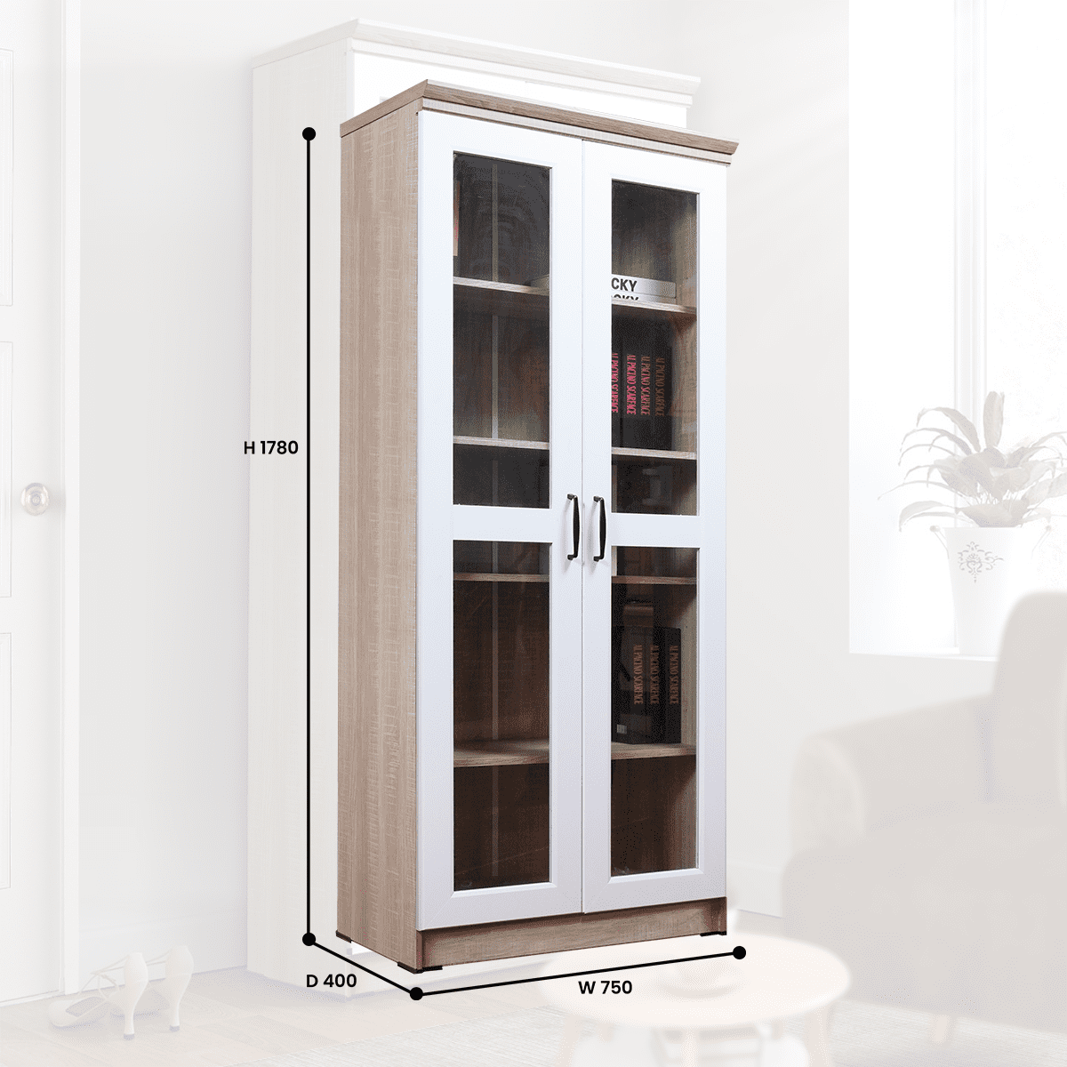 Lemari Hias Tinggi Dengan 3 Drawer