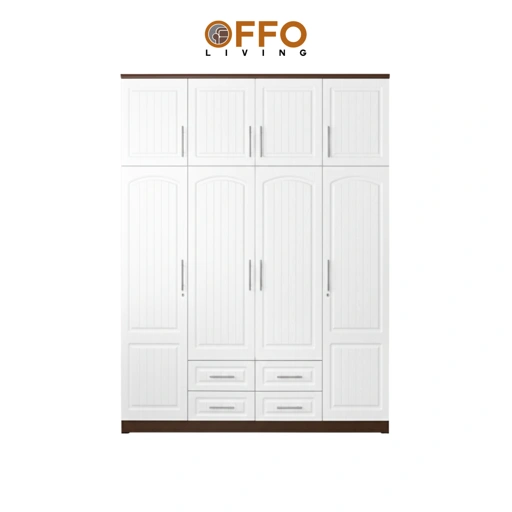 Image of Lemari Pakaian LPXD Brown - Lemari pakaian Pintu Triple dengan 4 Drawers Scandinavian