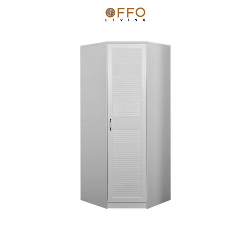 Image of Lemari Pakaian 1 Pintu Pojok Majestic - Wardrobe Majestic Corner White