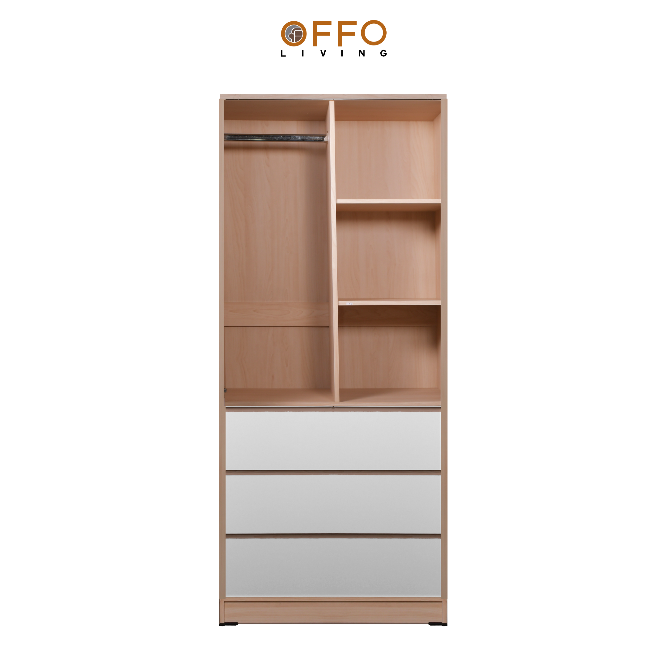 Lemari Pakaian Garvin 2 Pintu Natural - WRD Garvin